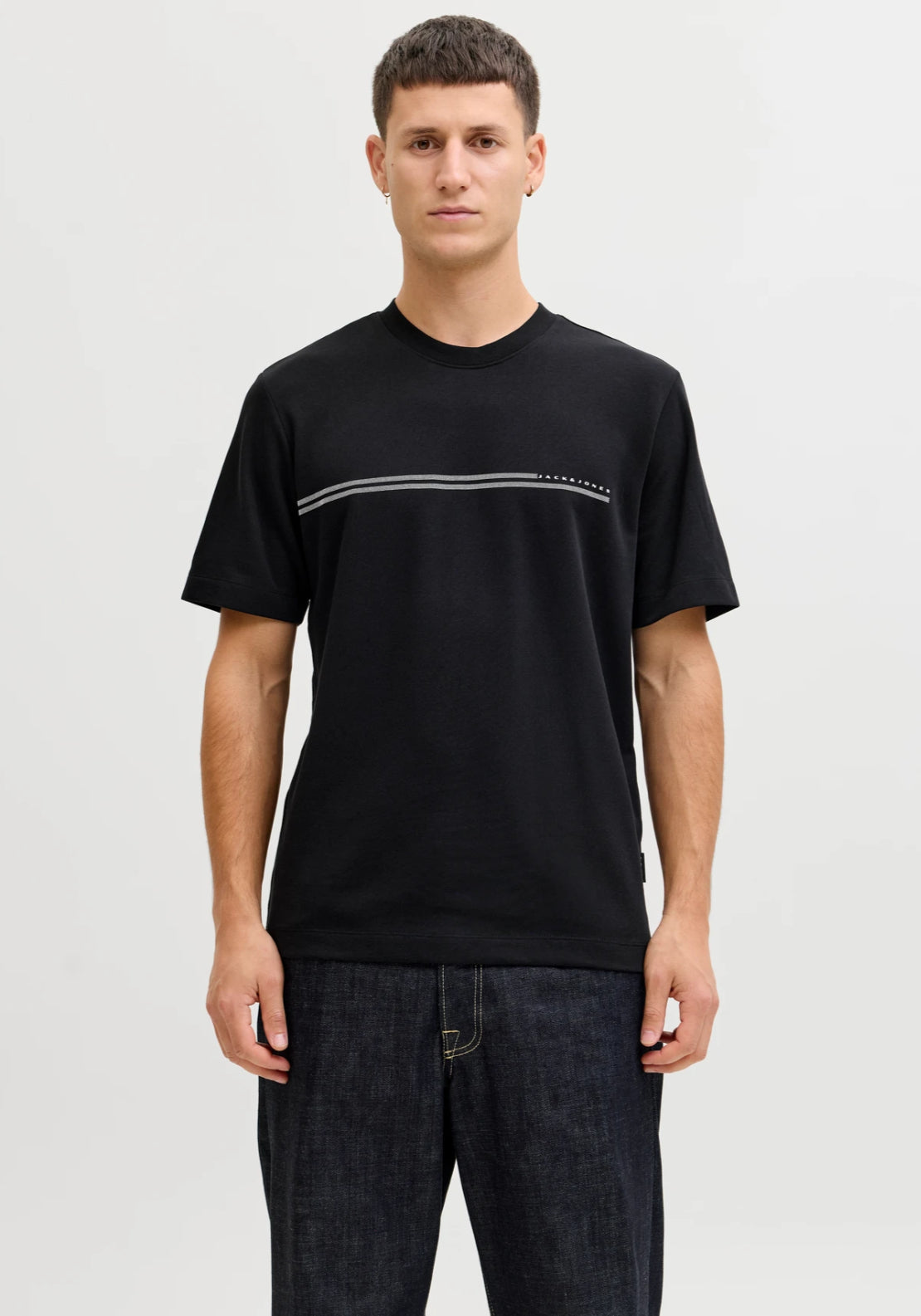 Jack &amp; Jones Short Sleeve T-Shirt - Black 1 Shaws Department Stores