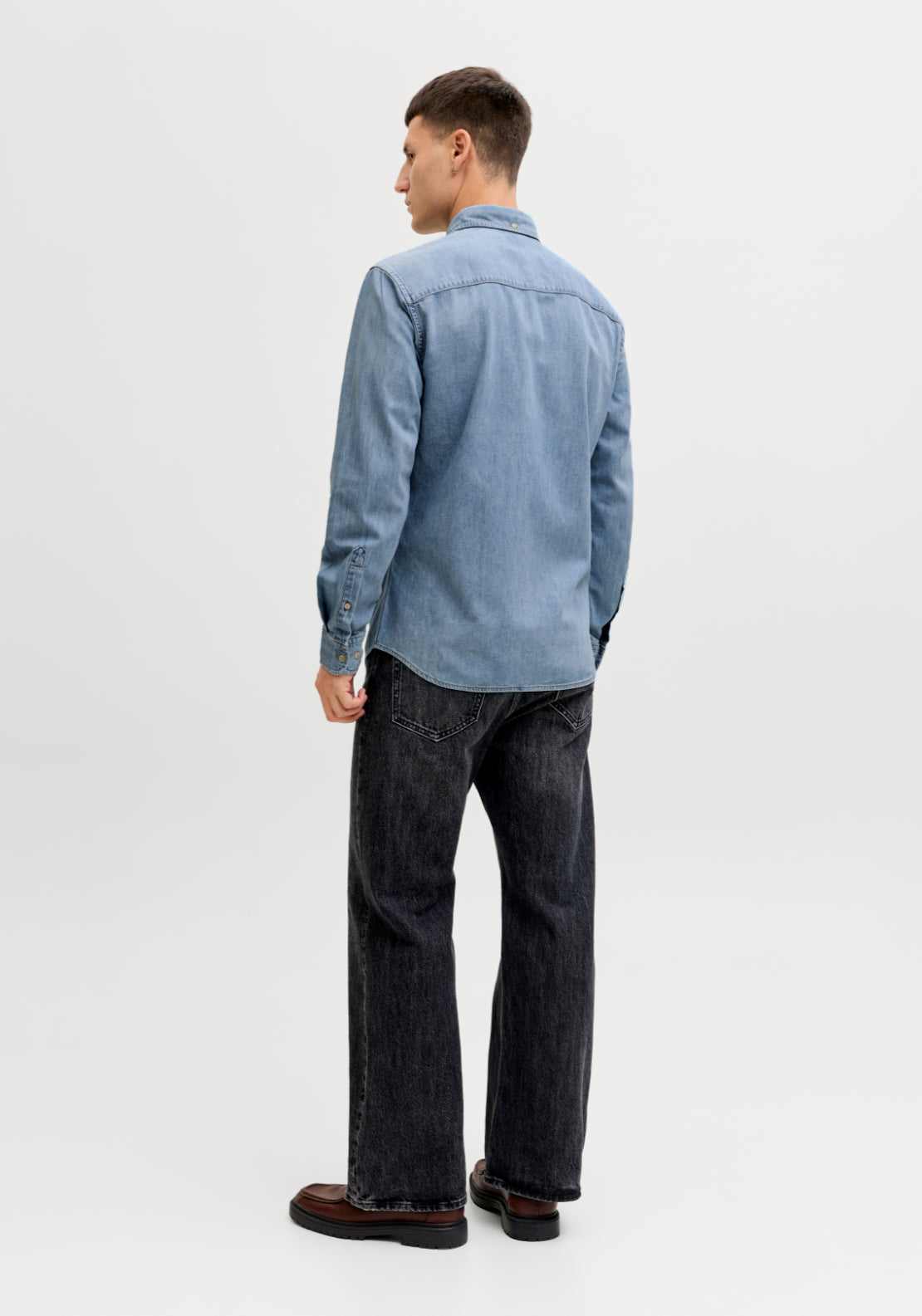 Jack &amp; Jones Regular Fit Denim Shirt - Blue 2 Shaws Department Stores