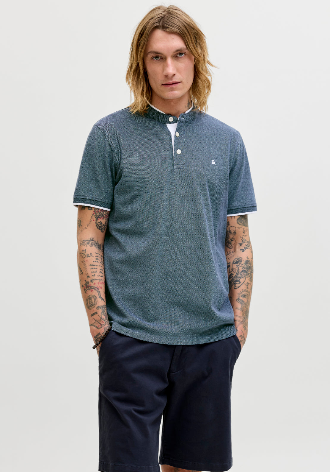 Jack &amp; Jones Mao Casual Polo - Blue 1 Shaws Department Stores