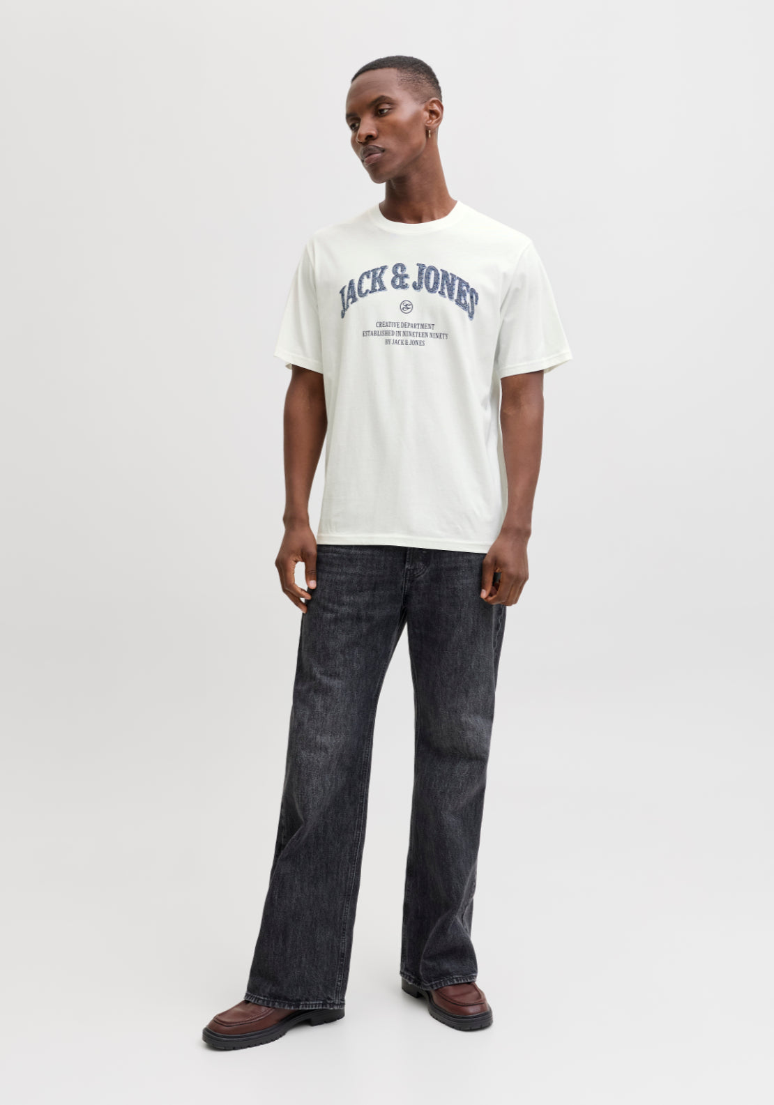 Jack &amp; Jones Short Sleeve T-Shirt - Clouddancer 4 Shaws Department Stores