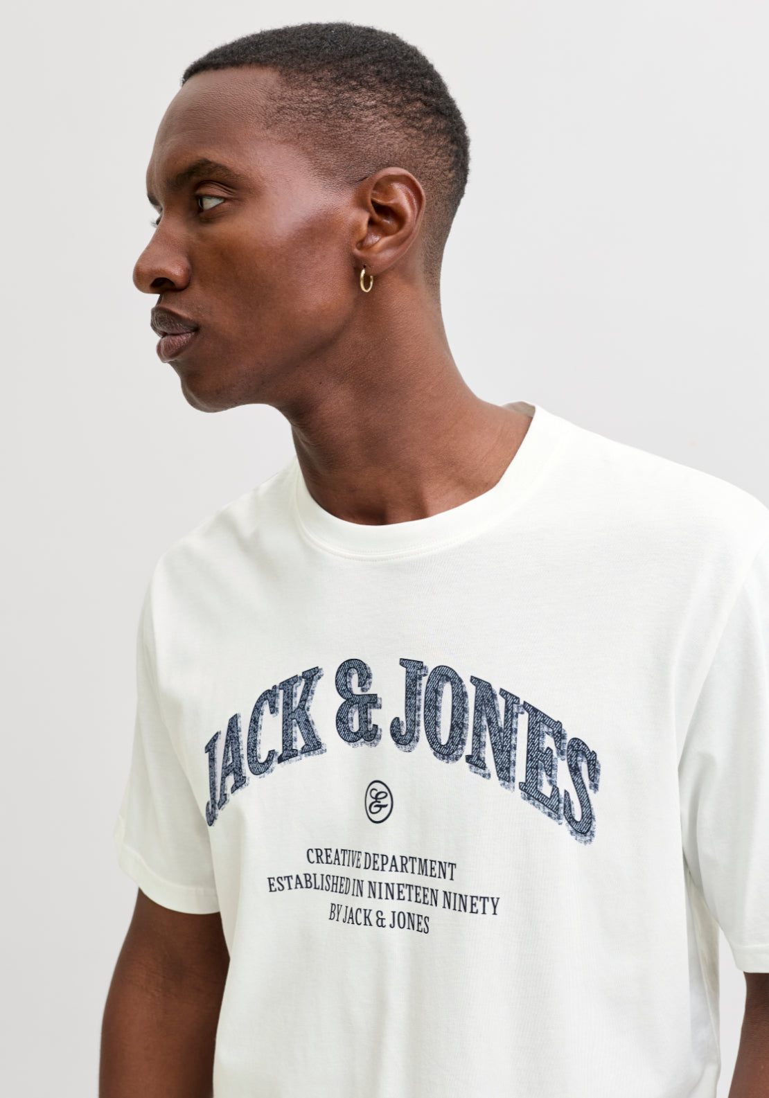 Jack &amp; Jones Short Sleeve T-Shirt - Clouddancer 3 Shaws Department Stores