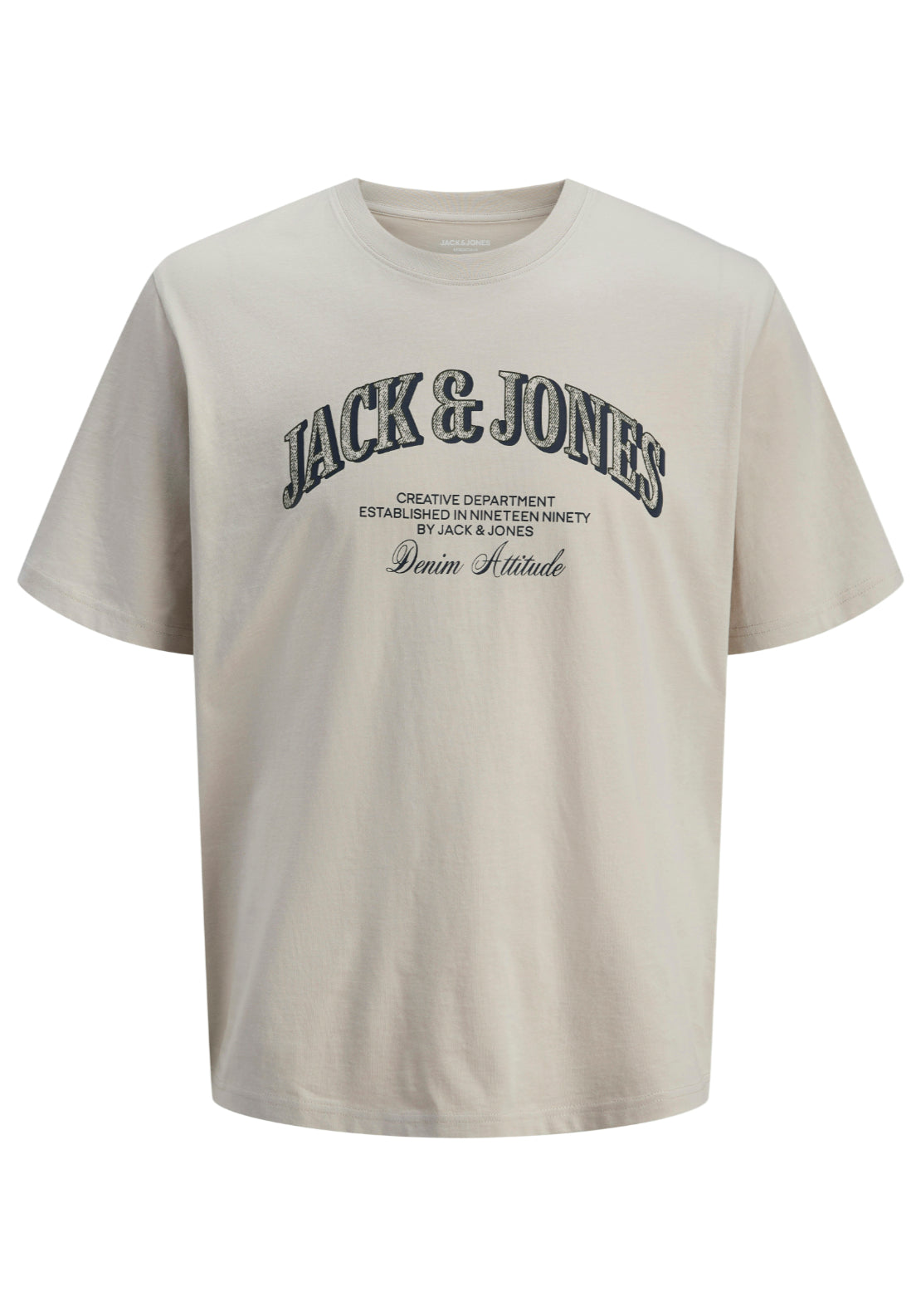 Jack &amp; Jones Short Sleeve T-Shirt - Moonbeam 7 Shaws Department Stores
