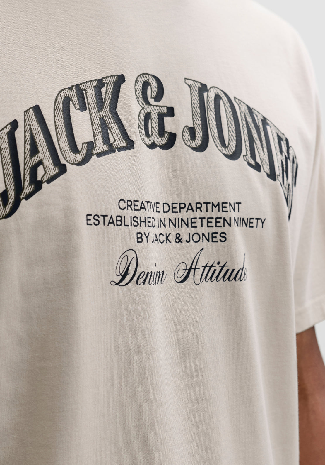 Jack &amp; Jones Short Sleeve T-Shirt - Moonbeam 5 Shaws Department Stores