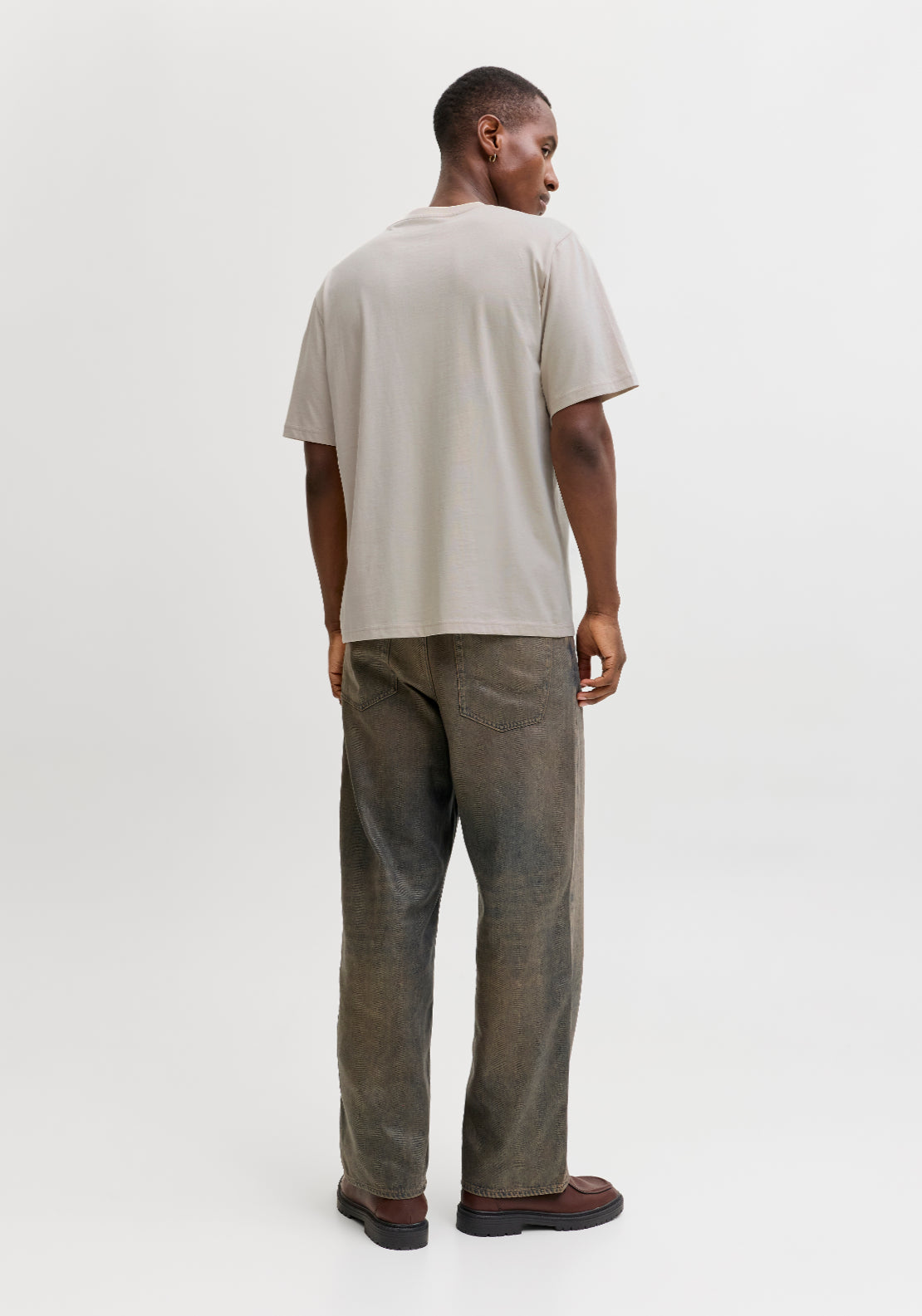 Jack &amp; Jones Short Sleeve T-Shirt - Moonbeam 2 Shaws Department Stores
