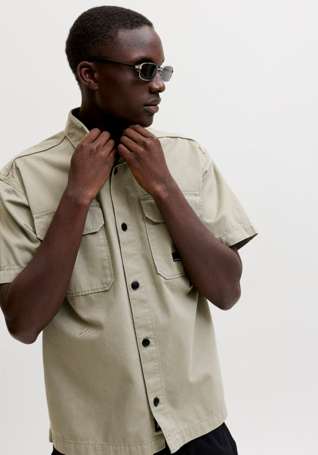 Jack &amp; Jones Short sleeve Classic Fusion Shirt - Shadow 3 Shaws Department Stores