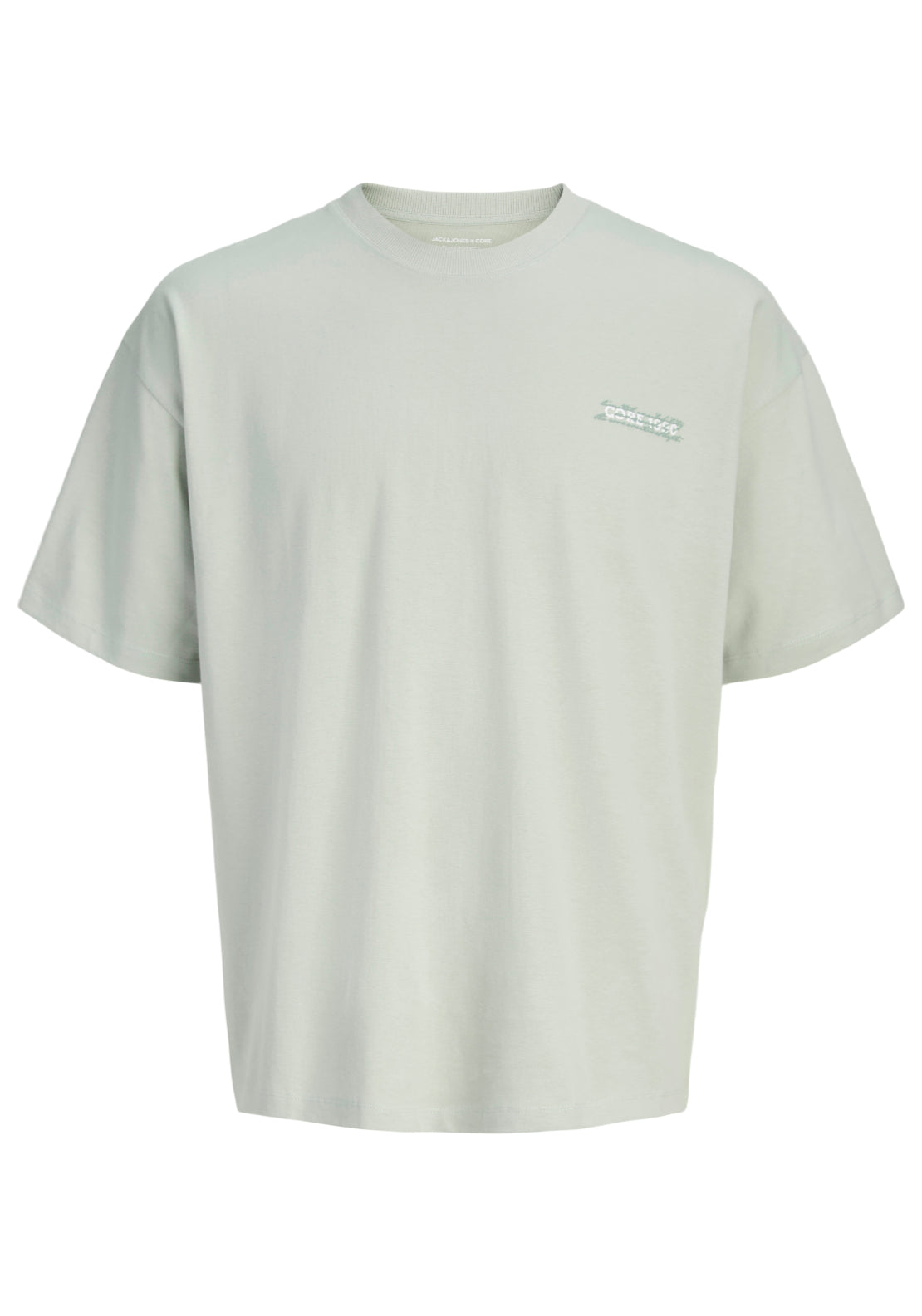 Jack &amp; Jones Short Sleeve Script Back Print Tee - Aqua Gray 7 Shaws Department Stores