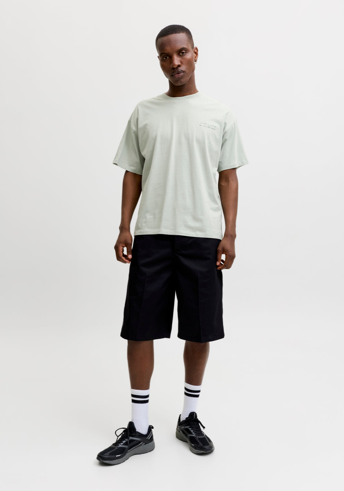 Jack &amp; Jones Short Sleeve Script Back Print Tee - Aqua Gray 6 Shaws Department Stores