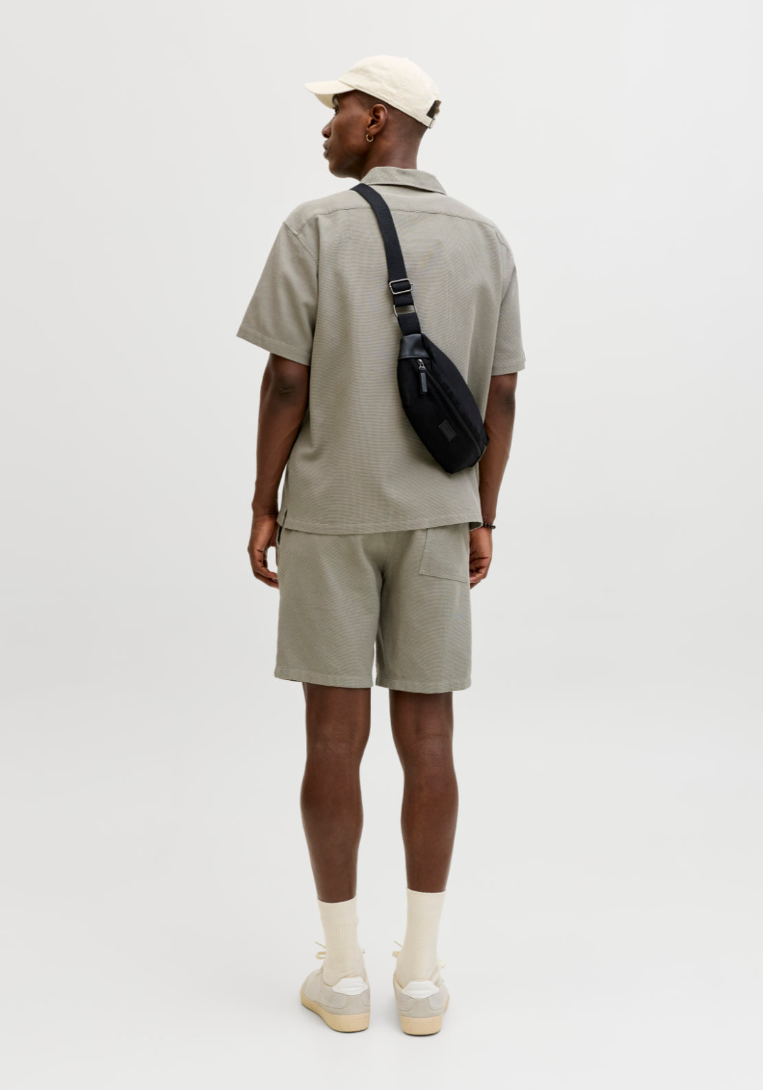 Jack &amp; Jones Waffle Resort Shorts - Vetiver 2 Shaws Department Stores