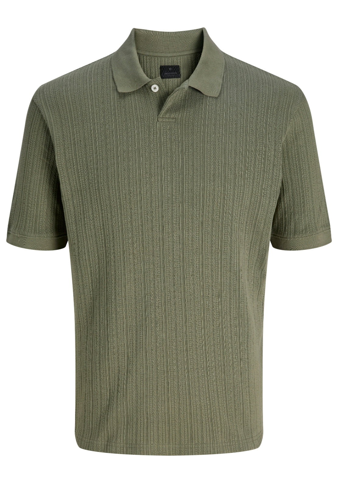 Jack &amp; Jones Short Sleeve Cotton Polo - Smokey Olive 7 Shaws Department Stores
