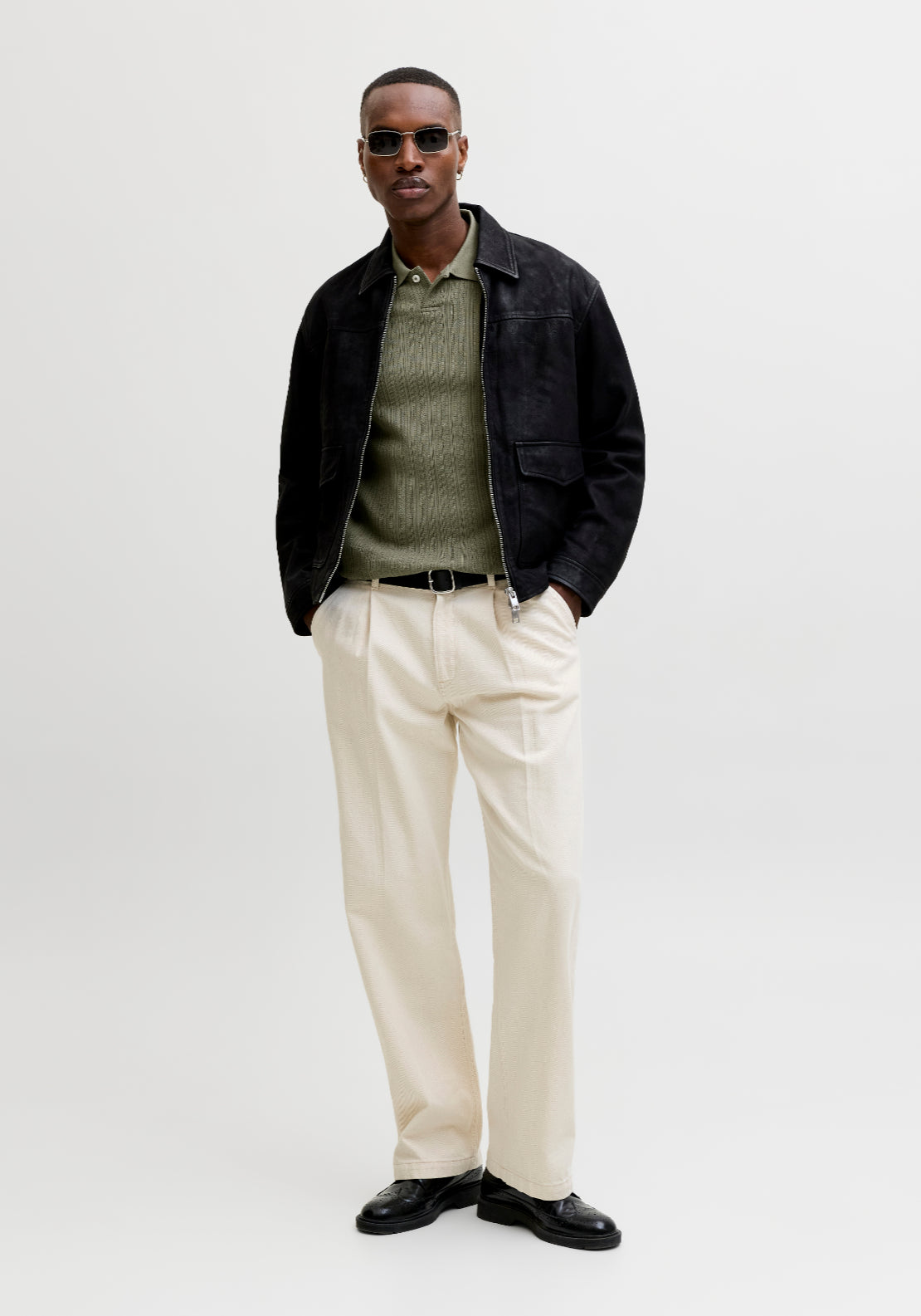 Jack &amp; Jones Short Sleeve Cotton Polo - Smokey Olive 6 Shaws Department Stores