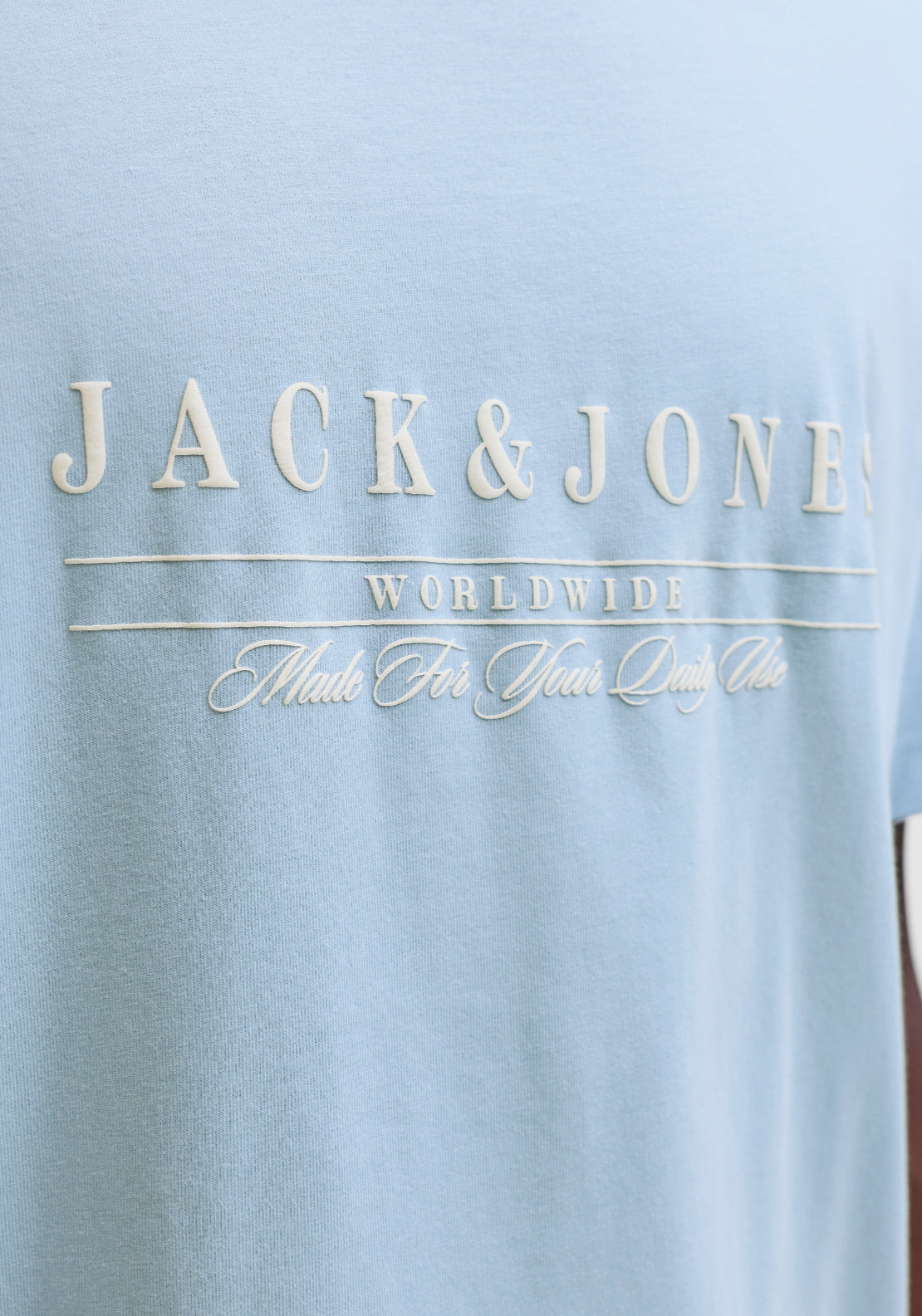 Jack &amp; Jones Short Sleeve Branded Cotton T-Shirt - Blue 5 Shaws Department Stores