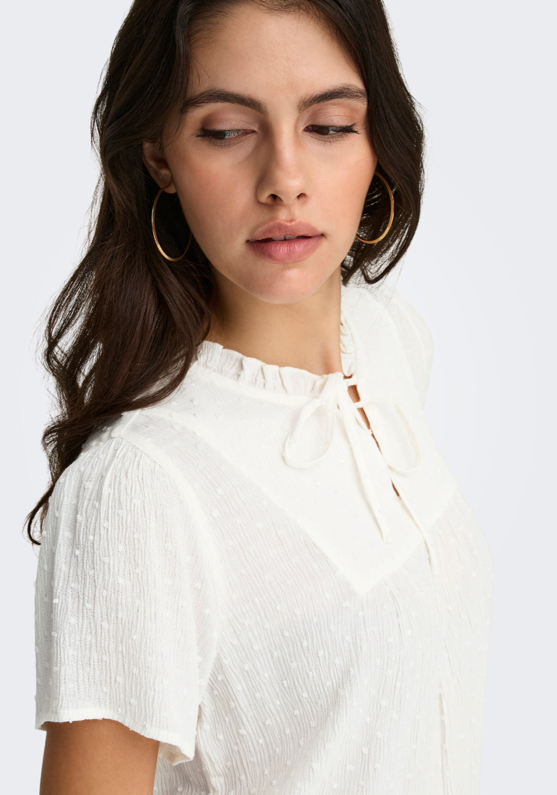 Jdy Lima Life Short Sleeve Top - Cloud Dancer 3 Shaws Department Stores