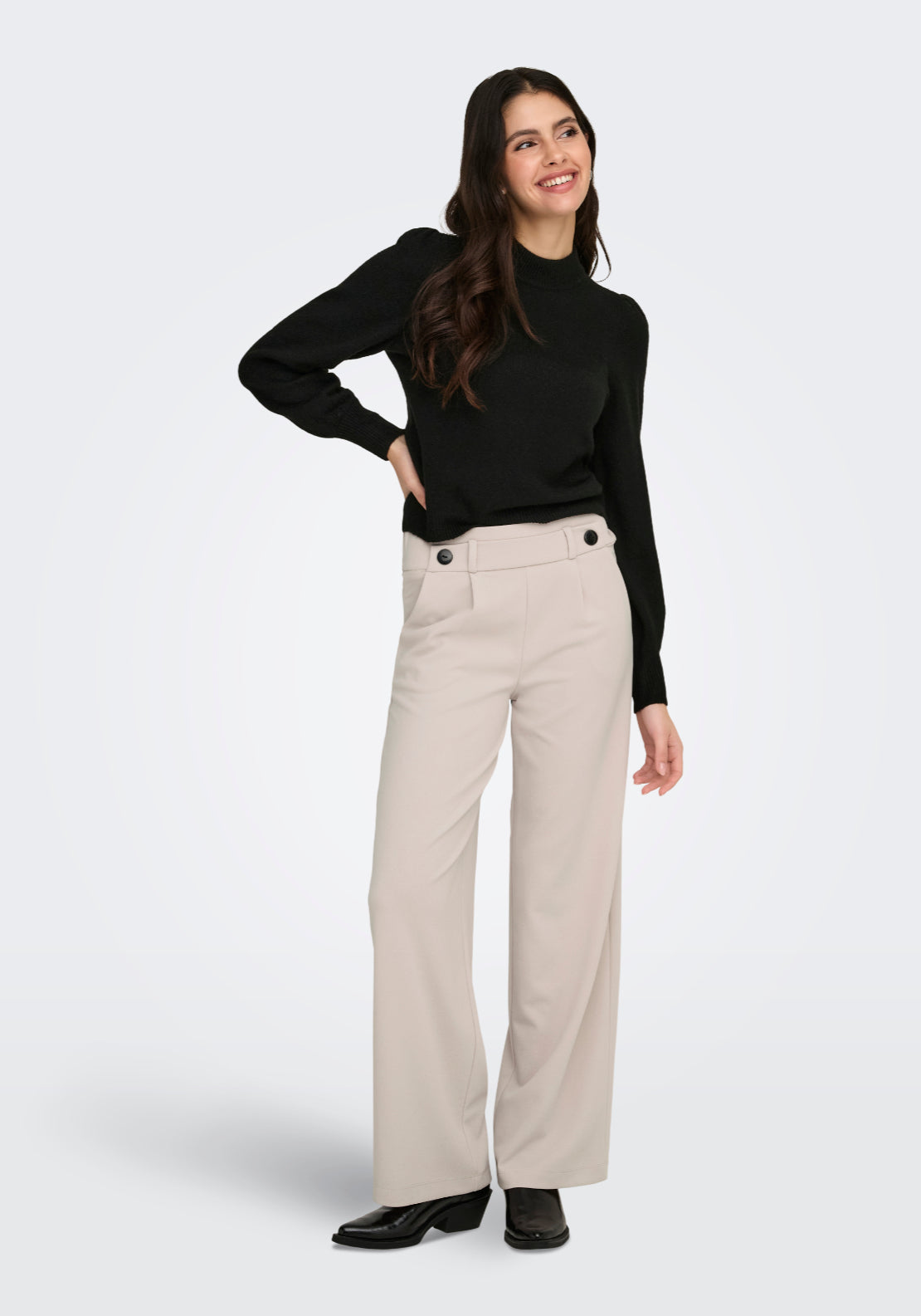 Jdy Wide Leg Trousers L32 - Grey 4 Shaws Department Stores