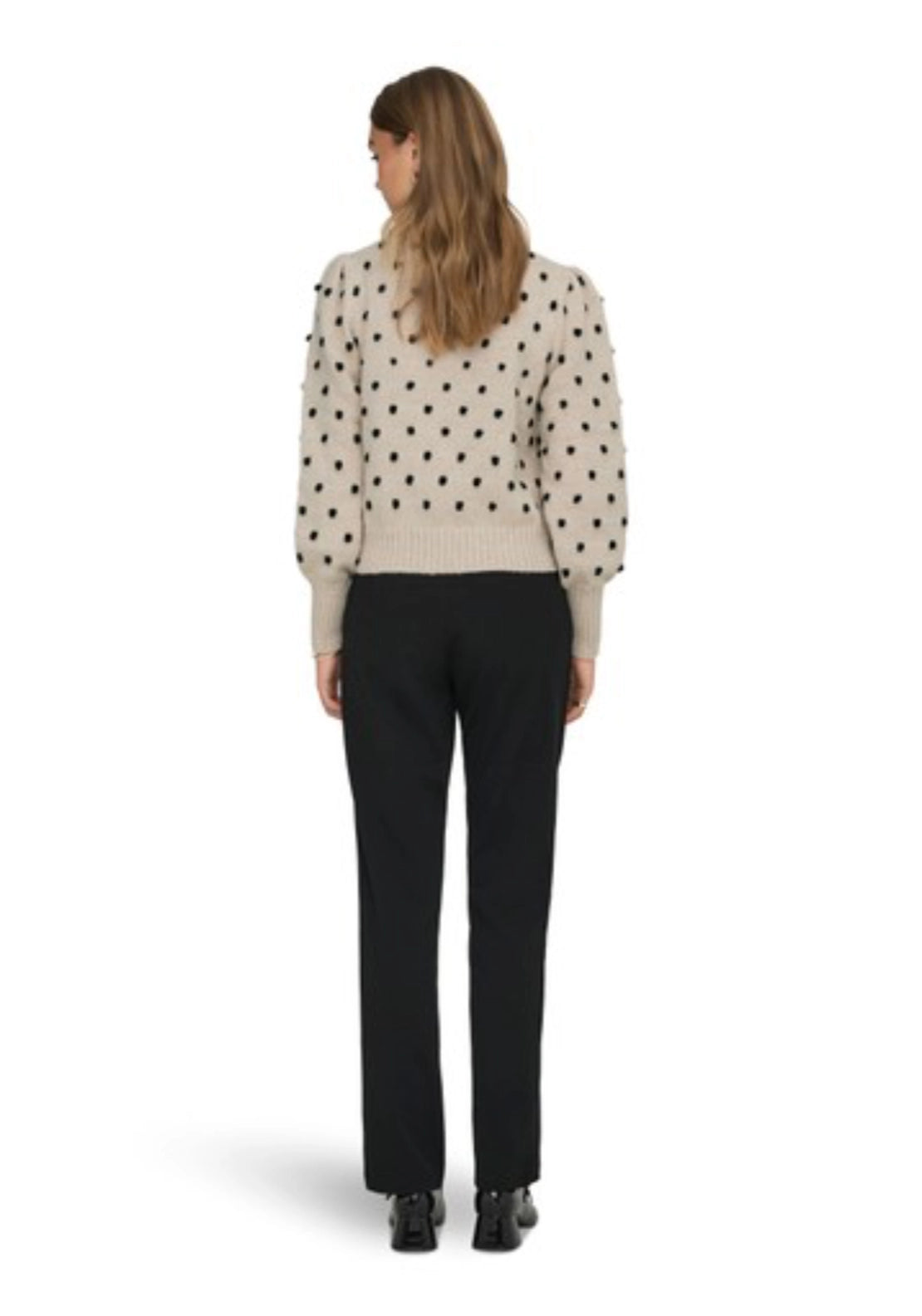 Sigrid Life Long Sleeve Pullover - Cement/black Dots