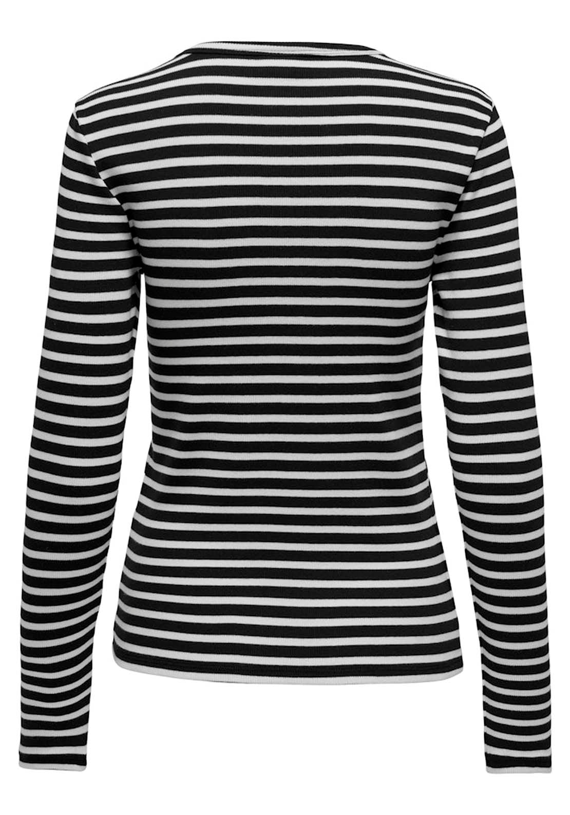 Jdy Long Sleeve Round Neck Jumper - Black Cd Stripes 2 Shaws Department Stores