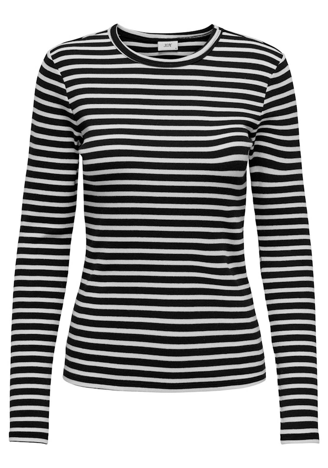 Jdy Long Sleeve Round Neck Jumper - Black Cd Stripes 1 Shaws Department Stores