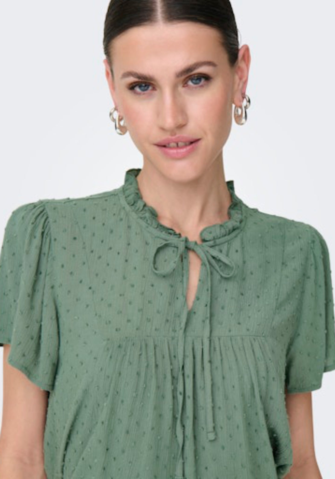 Jdy Lima Life Short Sleeve Top - Green 3 Shaws Department Stores