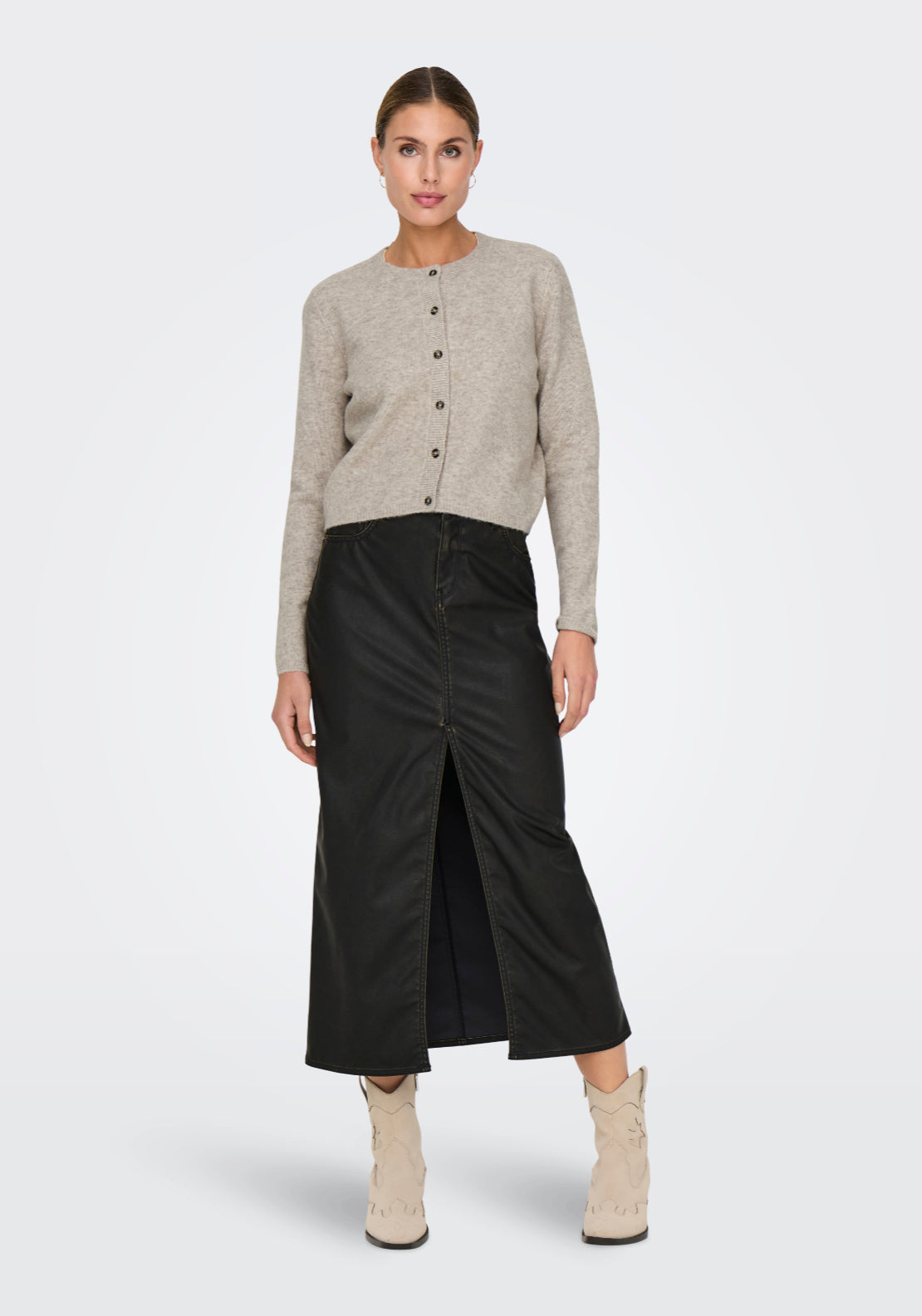 Jdy Chloe Long Sleeve Cardigan - Turtledove 3 Shaws Department Stores