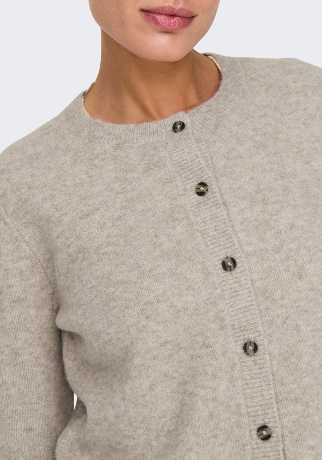 Jdy Chloe Long Sleeve Cardigan - Turtledove Melange 4 Shaws Department Stores