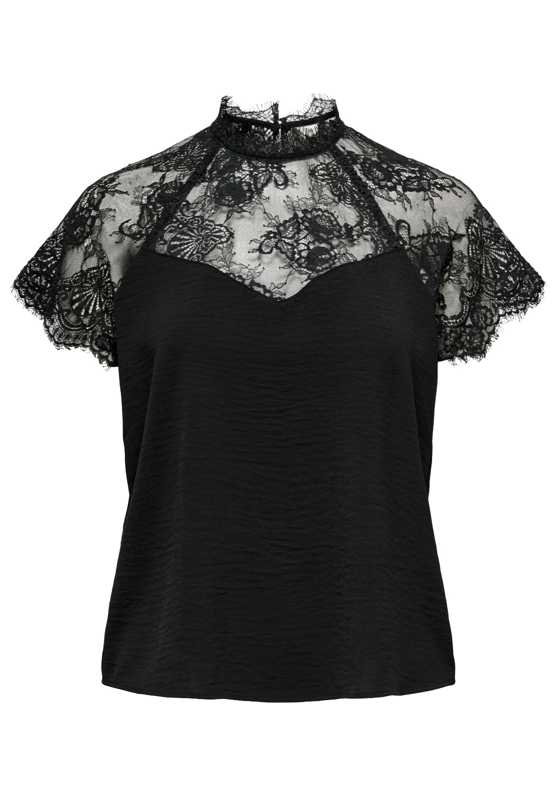 Jdy Lion Short Sleeve Lace Top - Black 3 Shaws Department Stores