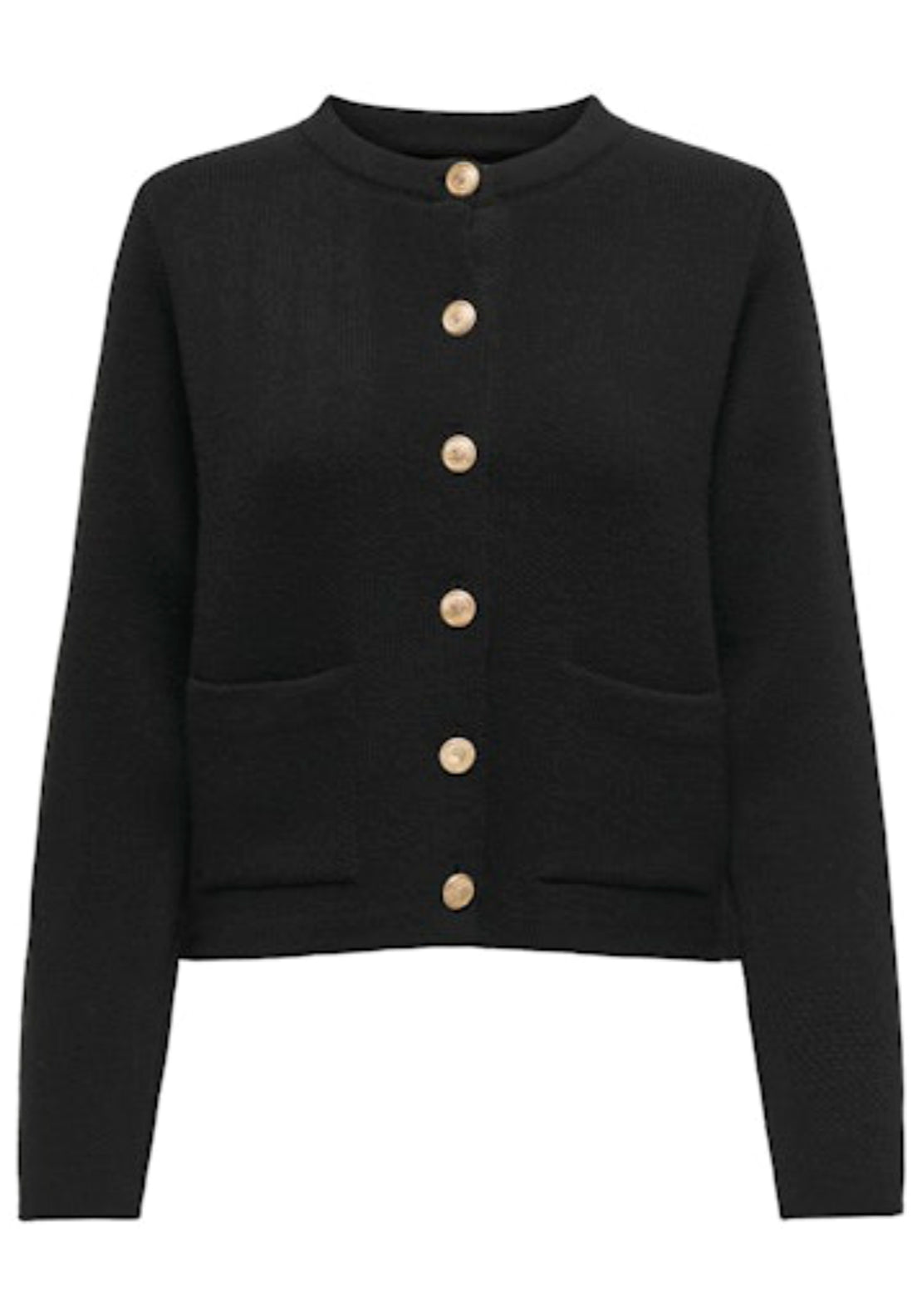 Kim Long Sleeve Button Cardigan - Black
