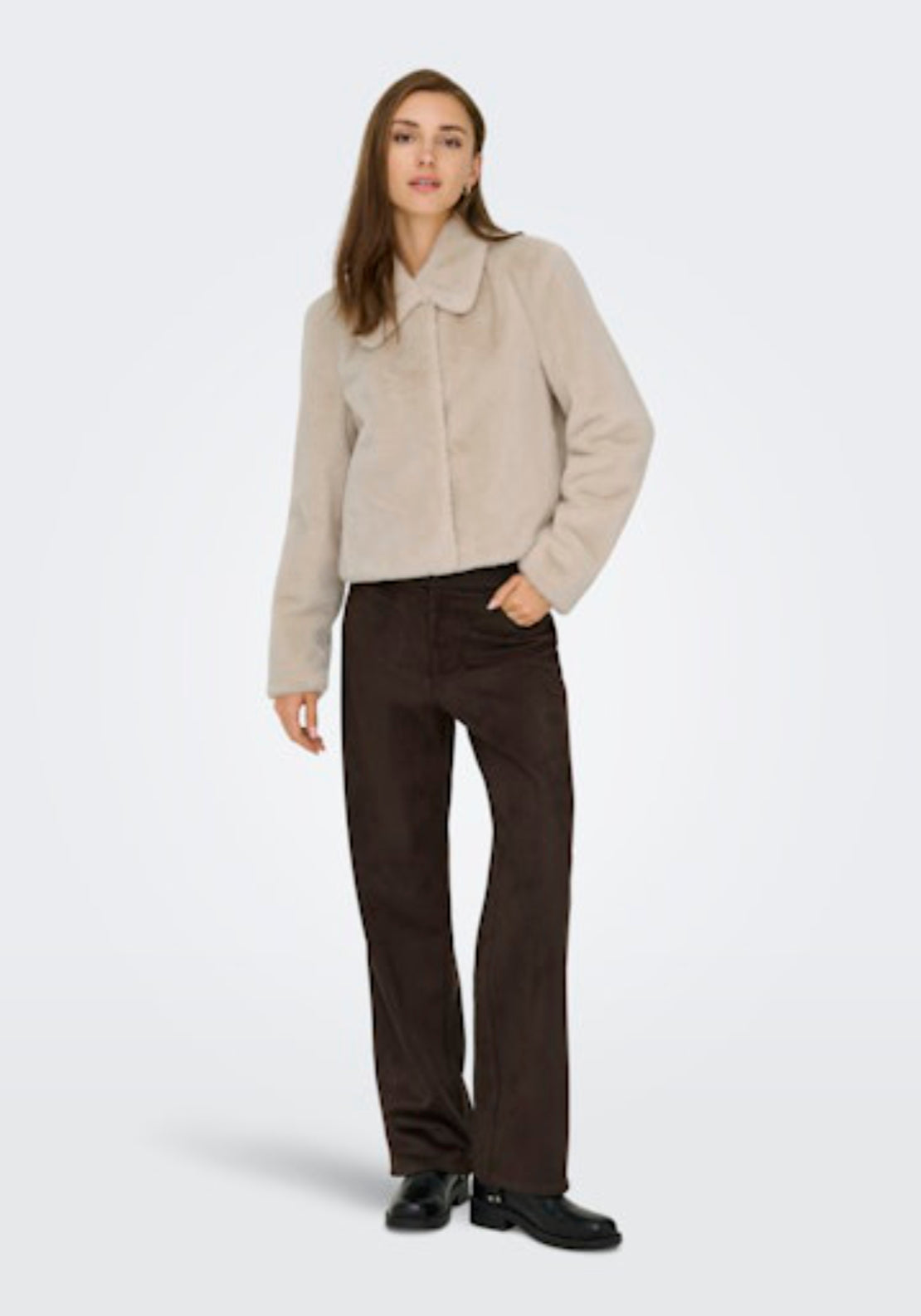 Macy Faux Fur Jacket - Moonbeam
