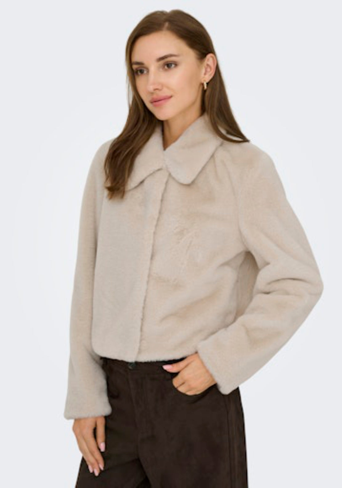 Macy Faux Fur Jacket - Moonbeam