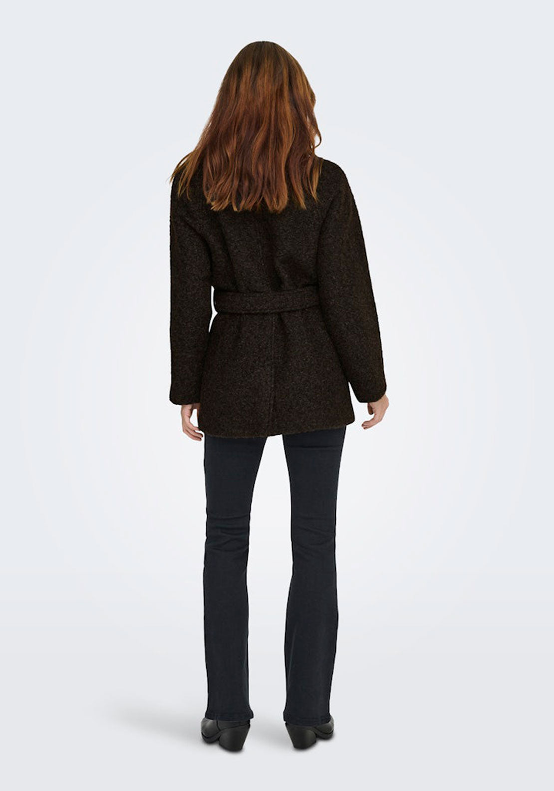 Jdy Boucle Coat With Belt - Brown 2 Shaws Department Stores