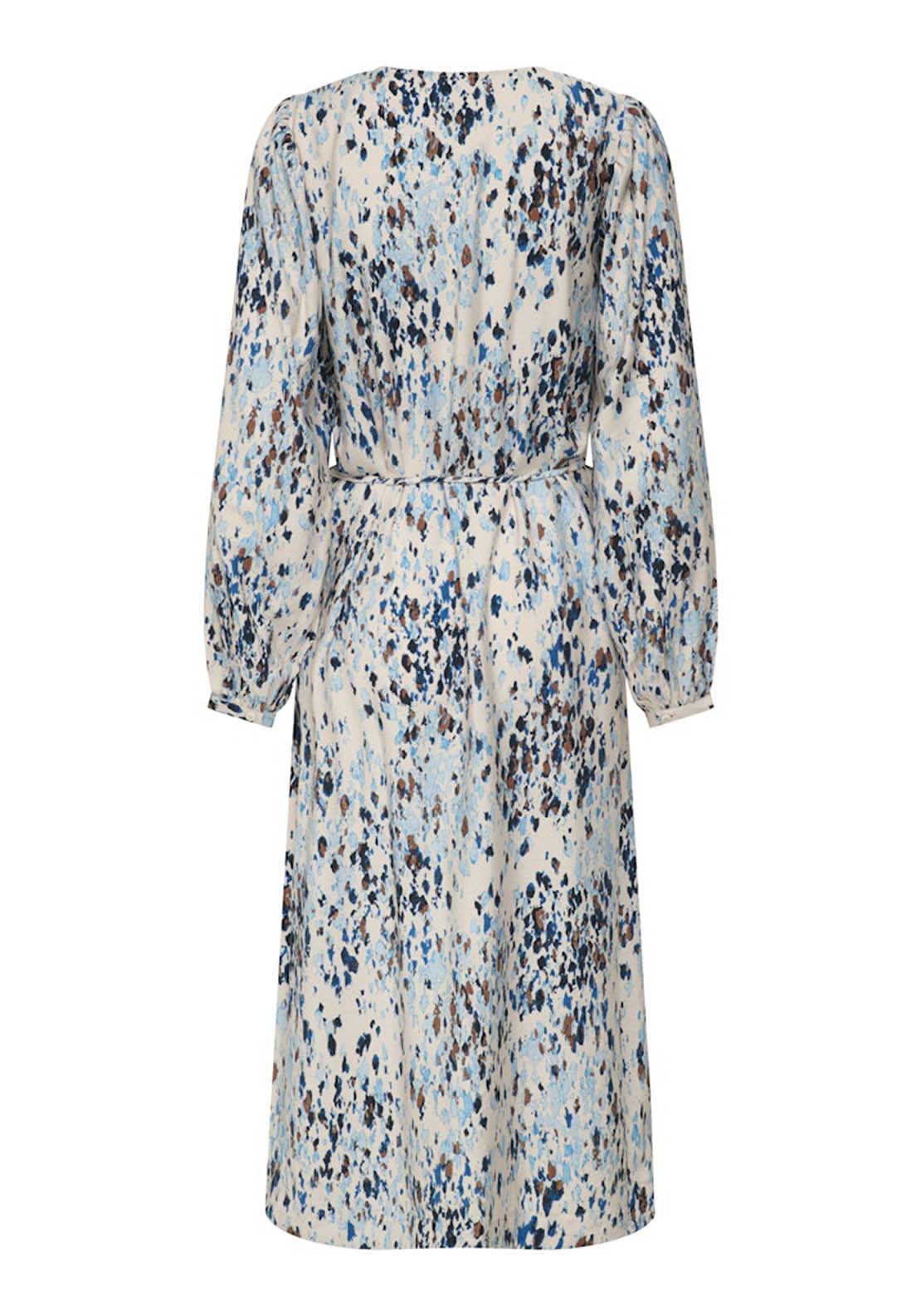 Jdy Long Sleeve Midi Dress With Slit - Cloud Dancer Abstract 2 Shaws Department Stores