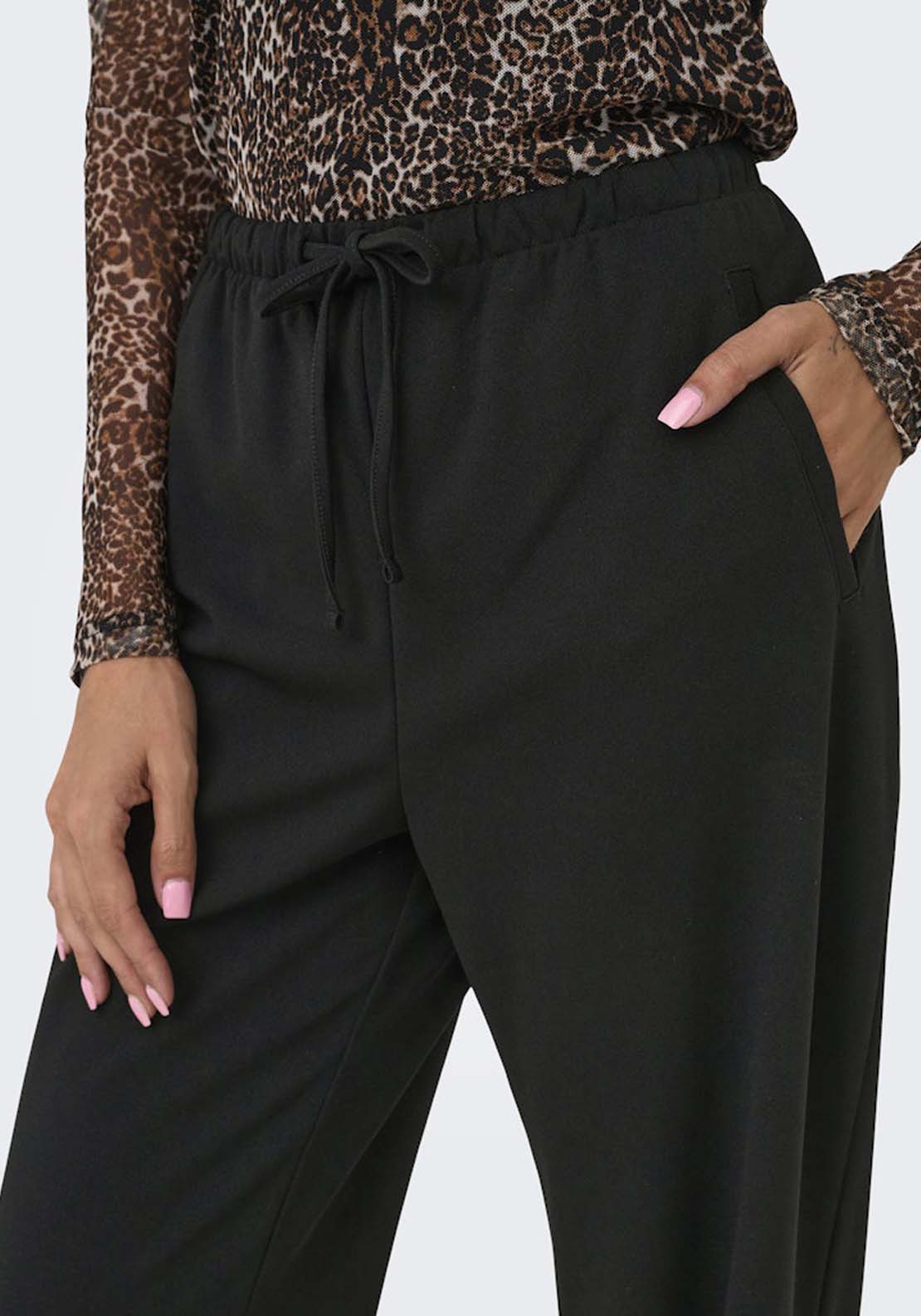 Jdy Wide Leg String Trousers - Black 4 Shaws Department Stores
