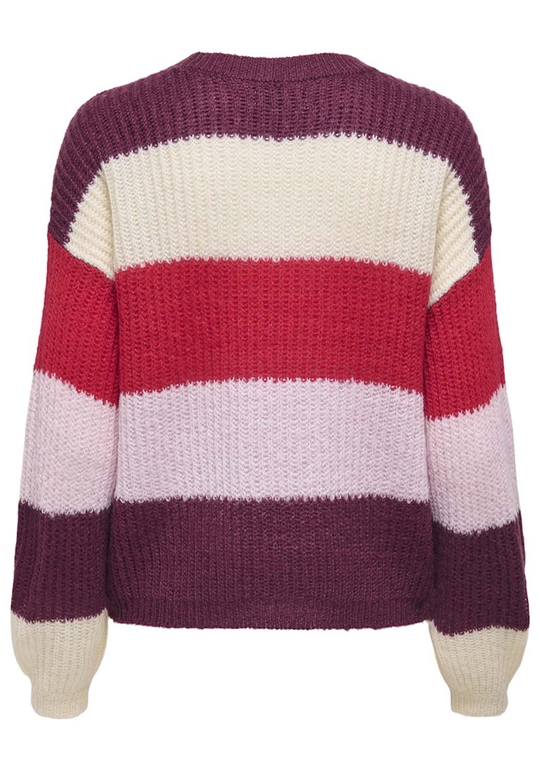 Jdy Long Sleeve Round Neck Jumper - Maroon Banner Whitecap Gray 2 Shaws Department Stores