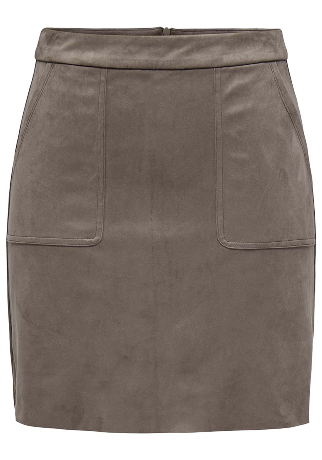 Jdy Faux Suede Mini Skirt - Morel 1 Shaws Department Stores