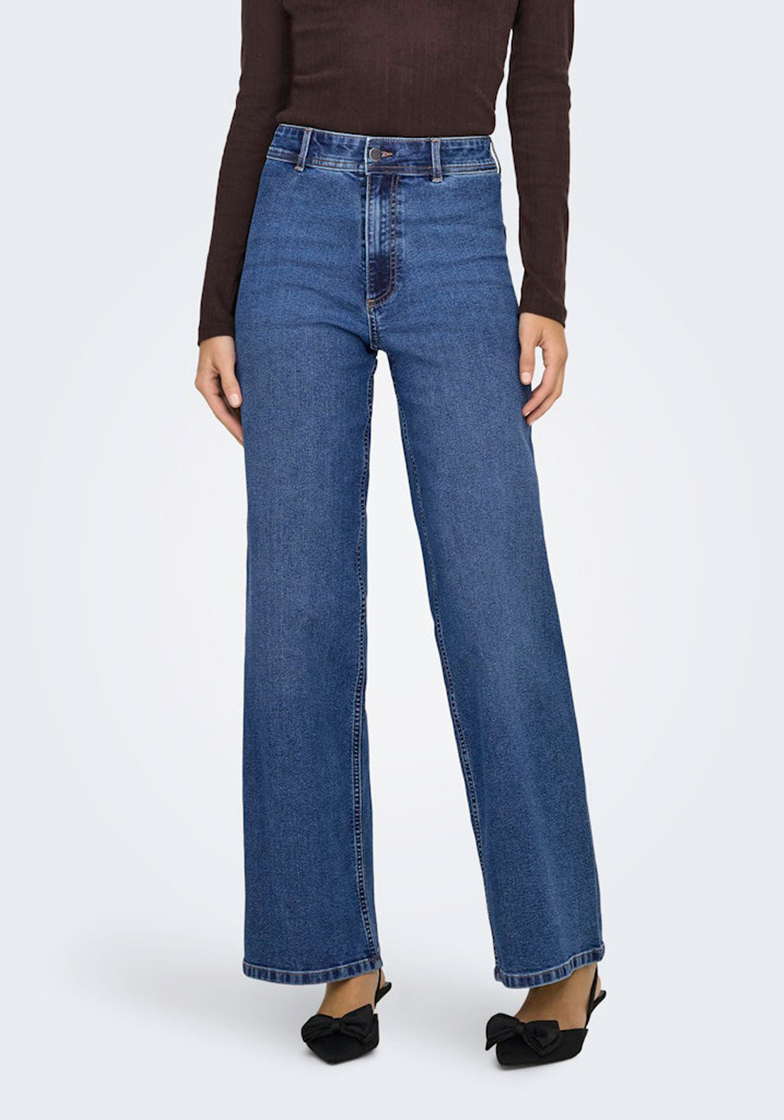 Jdy High Waist Wide Leg Jeans - Blue 1 Shaws Department Stores