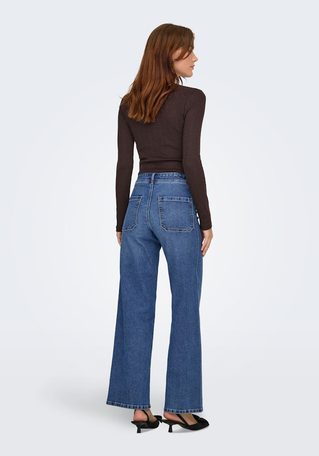 Jdy High Waist Wide Leg Jeans - Blue 2 Shaws Department Stores