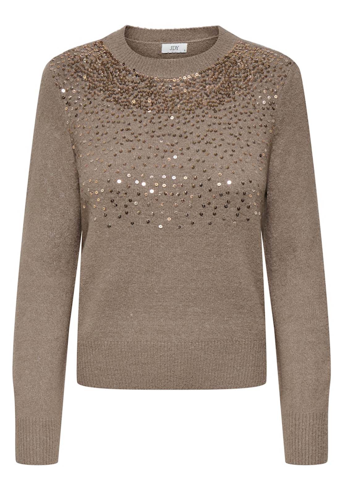 Jdy Long Sleeve Jumper With Sequins - Mountain Trail Dtm Sequins 1 Shaws Department Stores