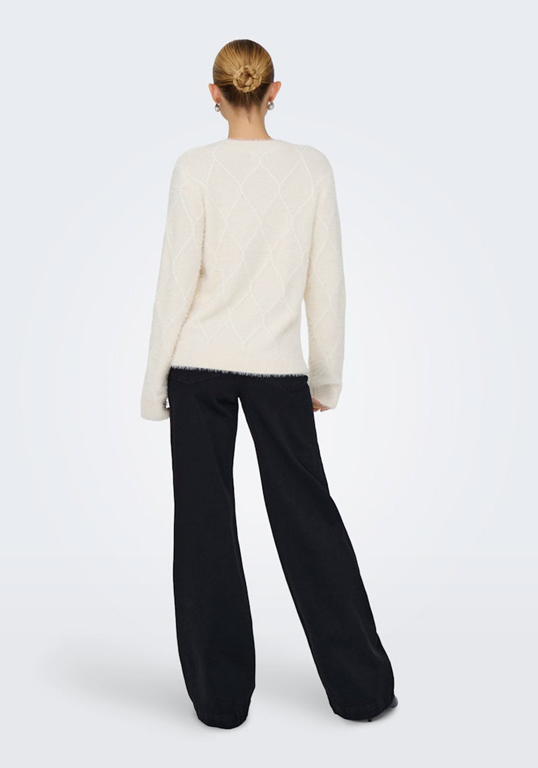 Jdy Long Sleeve Round Neck Cardigan - Ecru 2 Shaws Department Stores