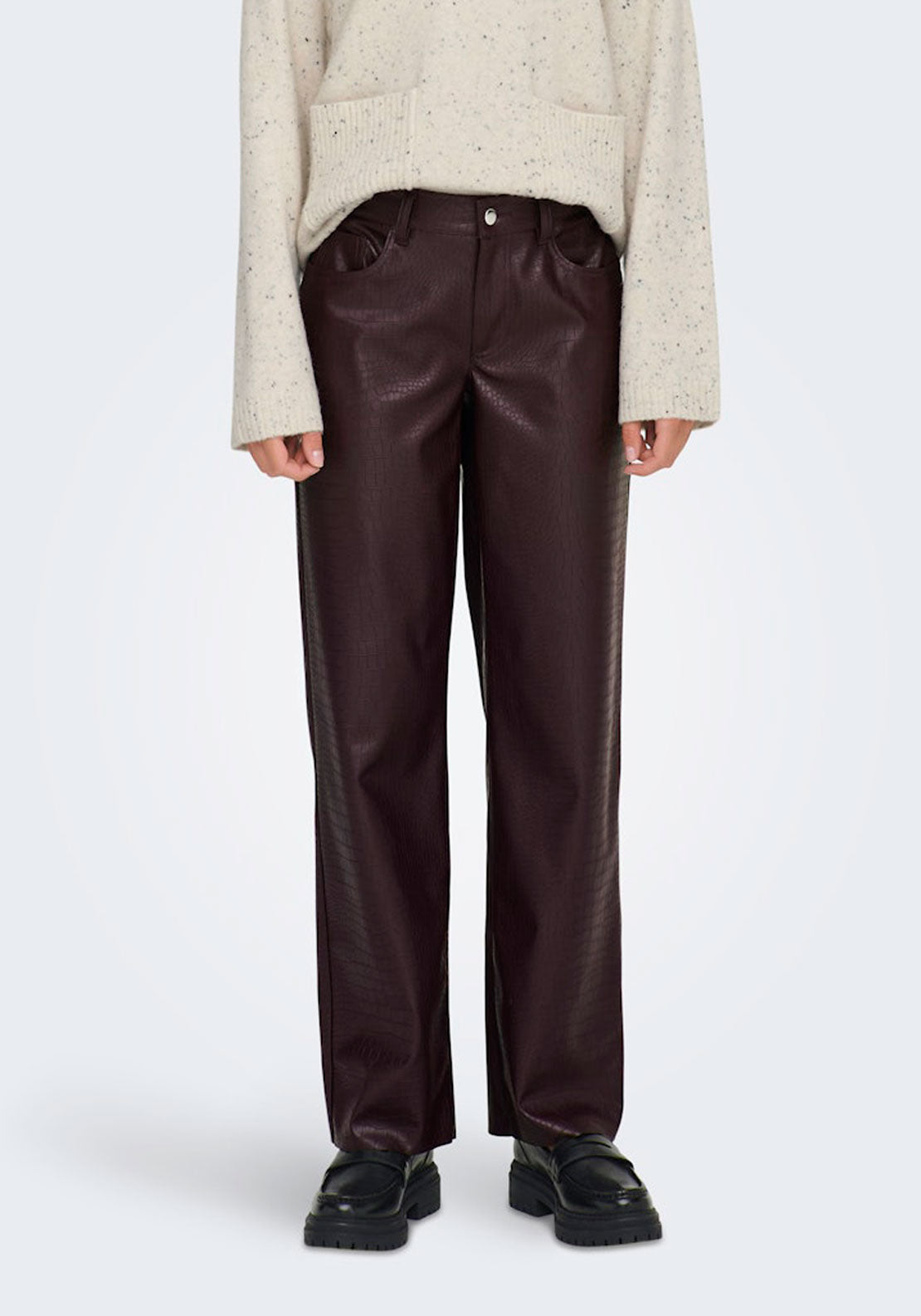 Jdy Straight Fit Trousers - Brown 1 Shaws Department Stores
