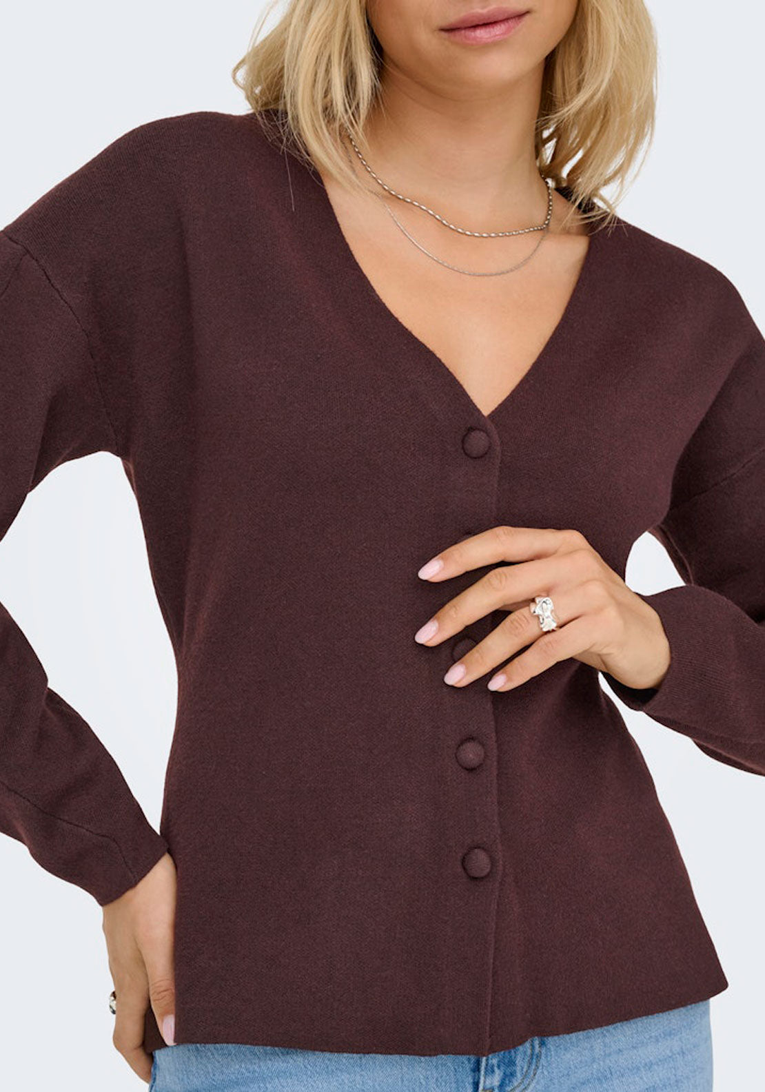 Jdy Long Sleeve Fitted Cardigan - Brown 3 Shaws Department Stores