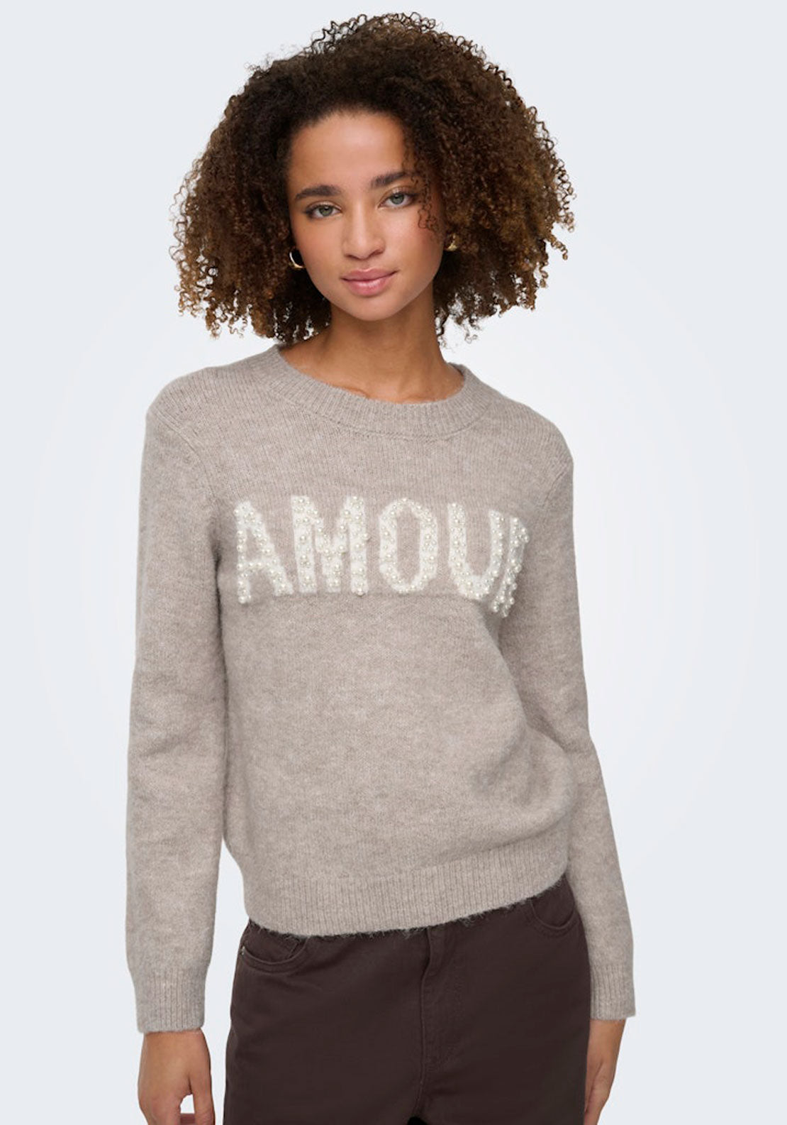 Jdy Long Sleeve Pearl Jumper - Pink 1 Shaws Department Stores