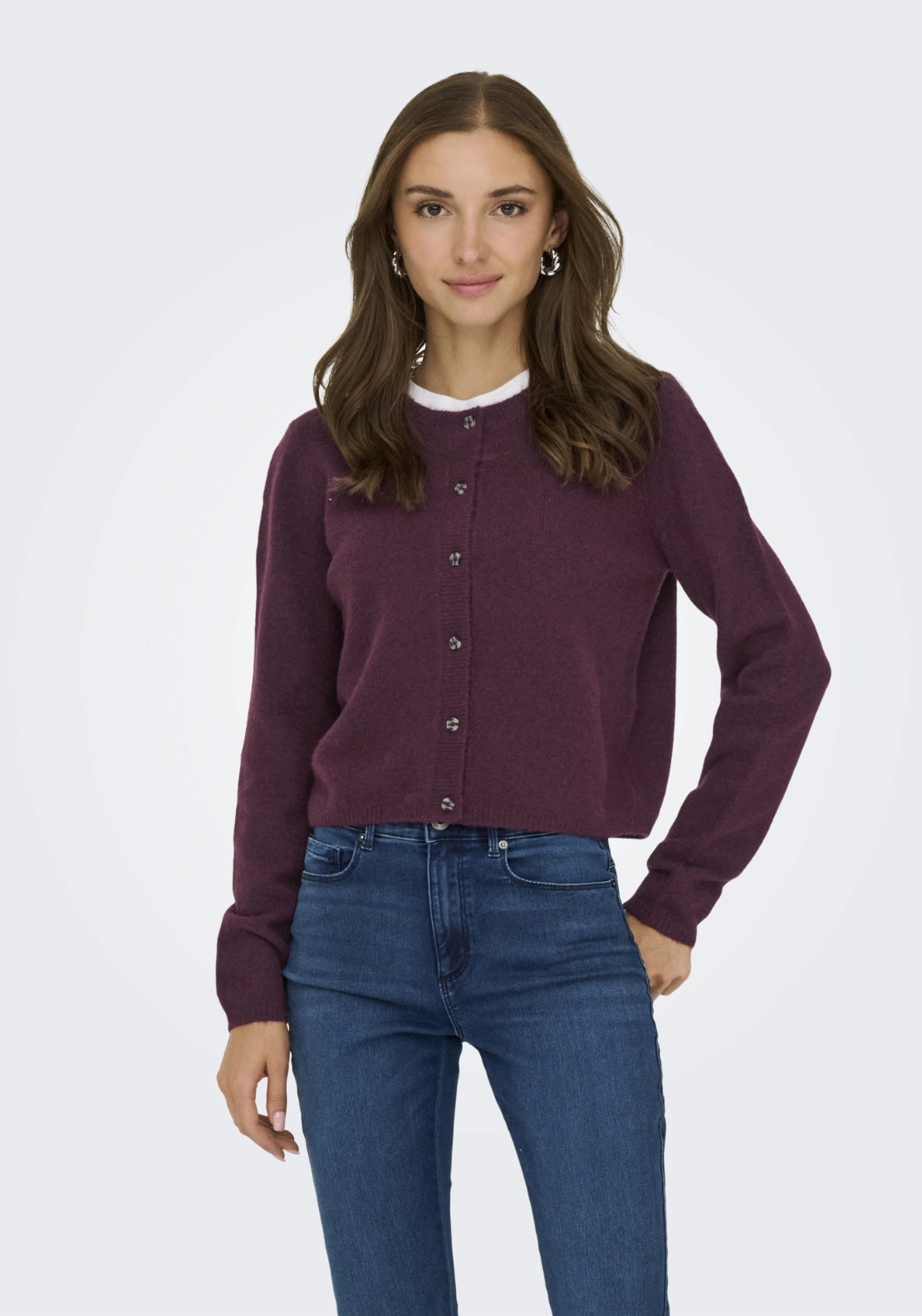 Chloe Long Sleeve Cardigan - Winetasting Melange
