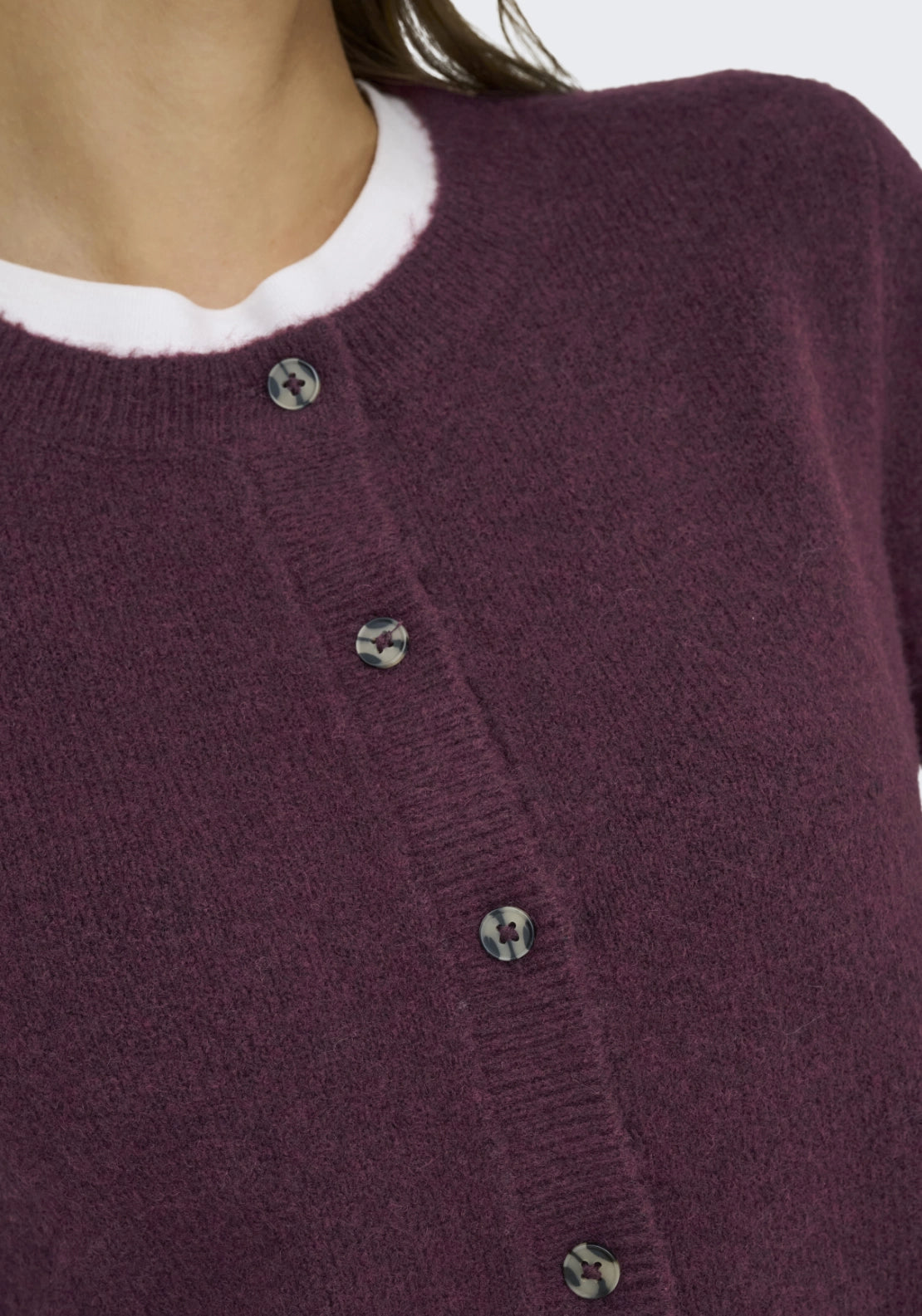 Chloe Long Sleeve Cardigan - Winetasting Melange