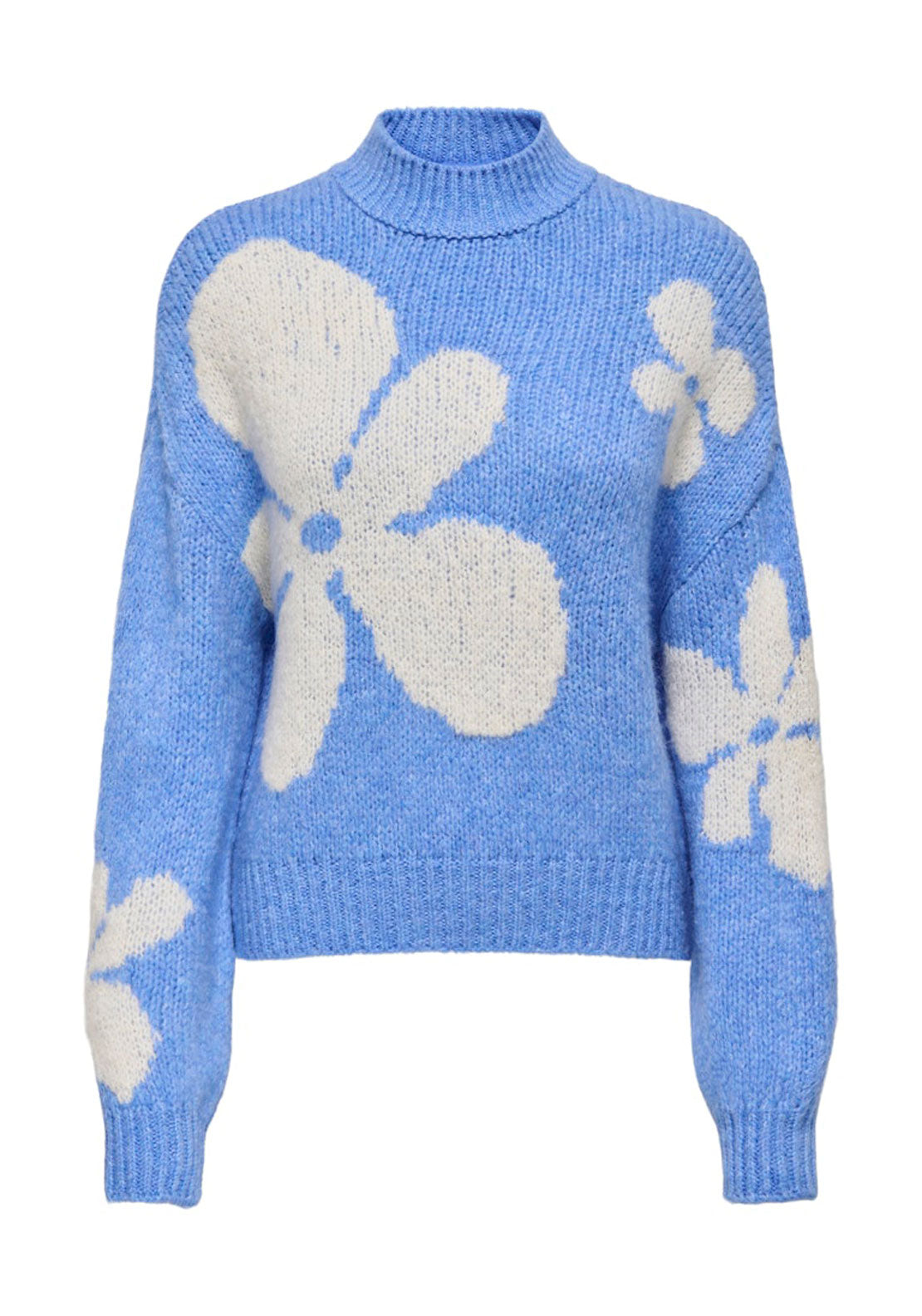 Jdy Long Sleeve Jacquard Pullover - Provence Whitecap Gray 1 Shaws Department Stores