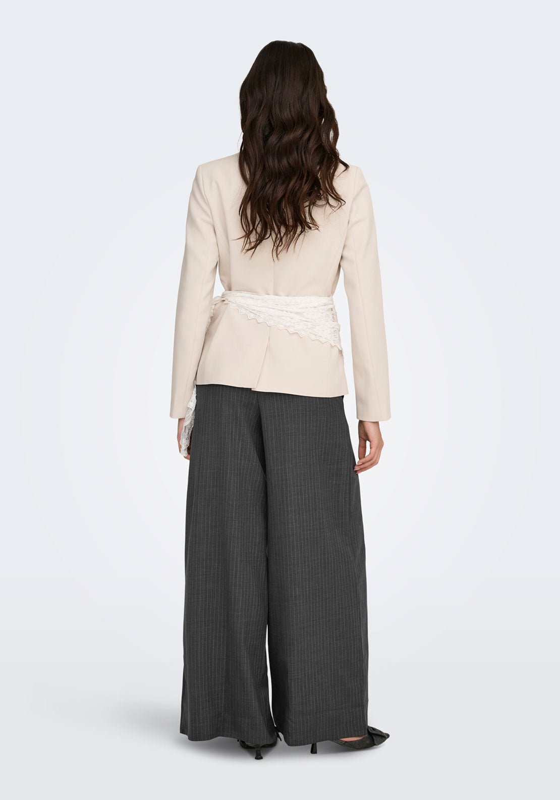 Jdy Ara Medium Waist X-Wide Pant - Dark Grey Melange 2 Shaws Department Stores
