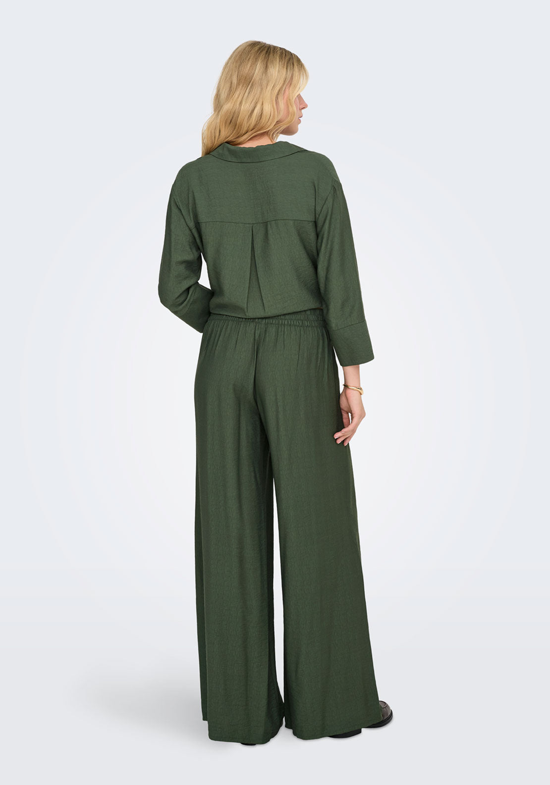 Jdy Pepper Medium Waist Palazzo Pant - Thyme 2 Shaws Department Stores