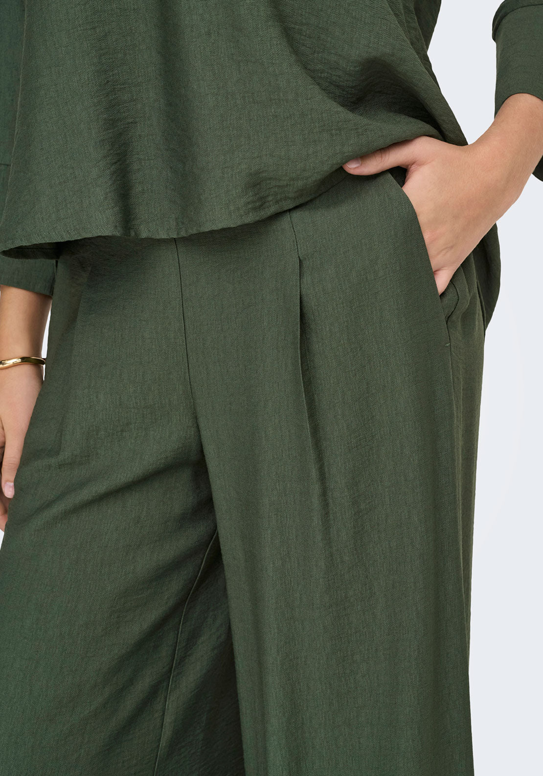 Jdy Pepper Medium Waist Palazzo Pant - Thyme 4 Shaws Department Stores