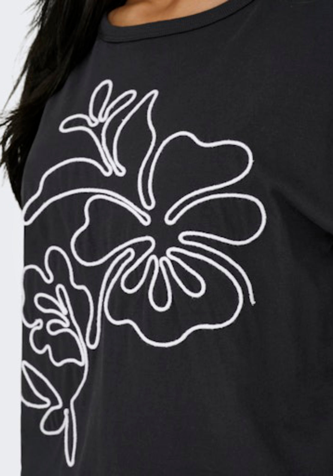 Jdy Cally Life Short Sleeve Top - Black/white Flower 3 Shaws Department Stores