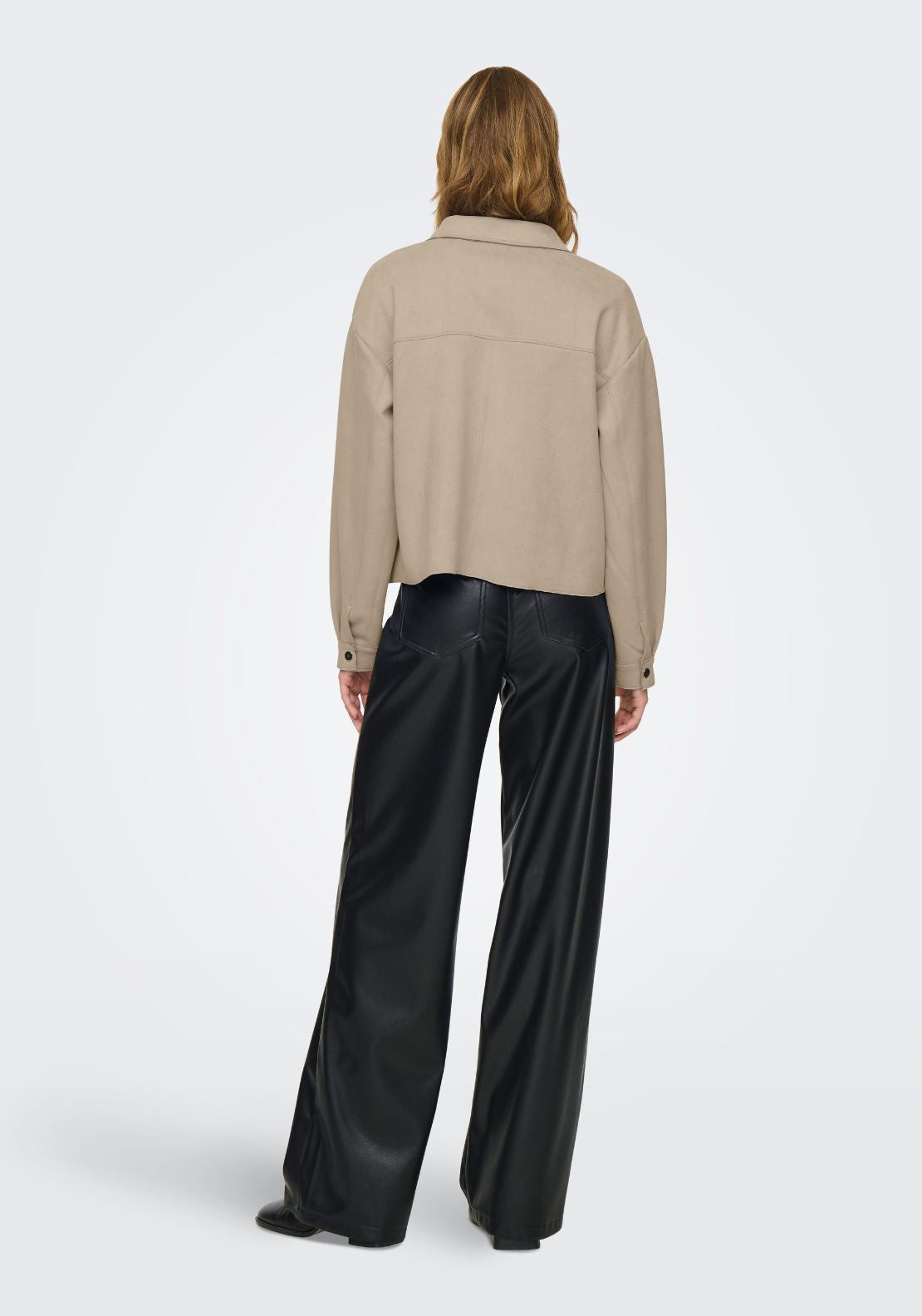 Jdy Julle Long Sleeve Faux Suede Shirt - Oxford Tan 2 Shaws Department Stores