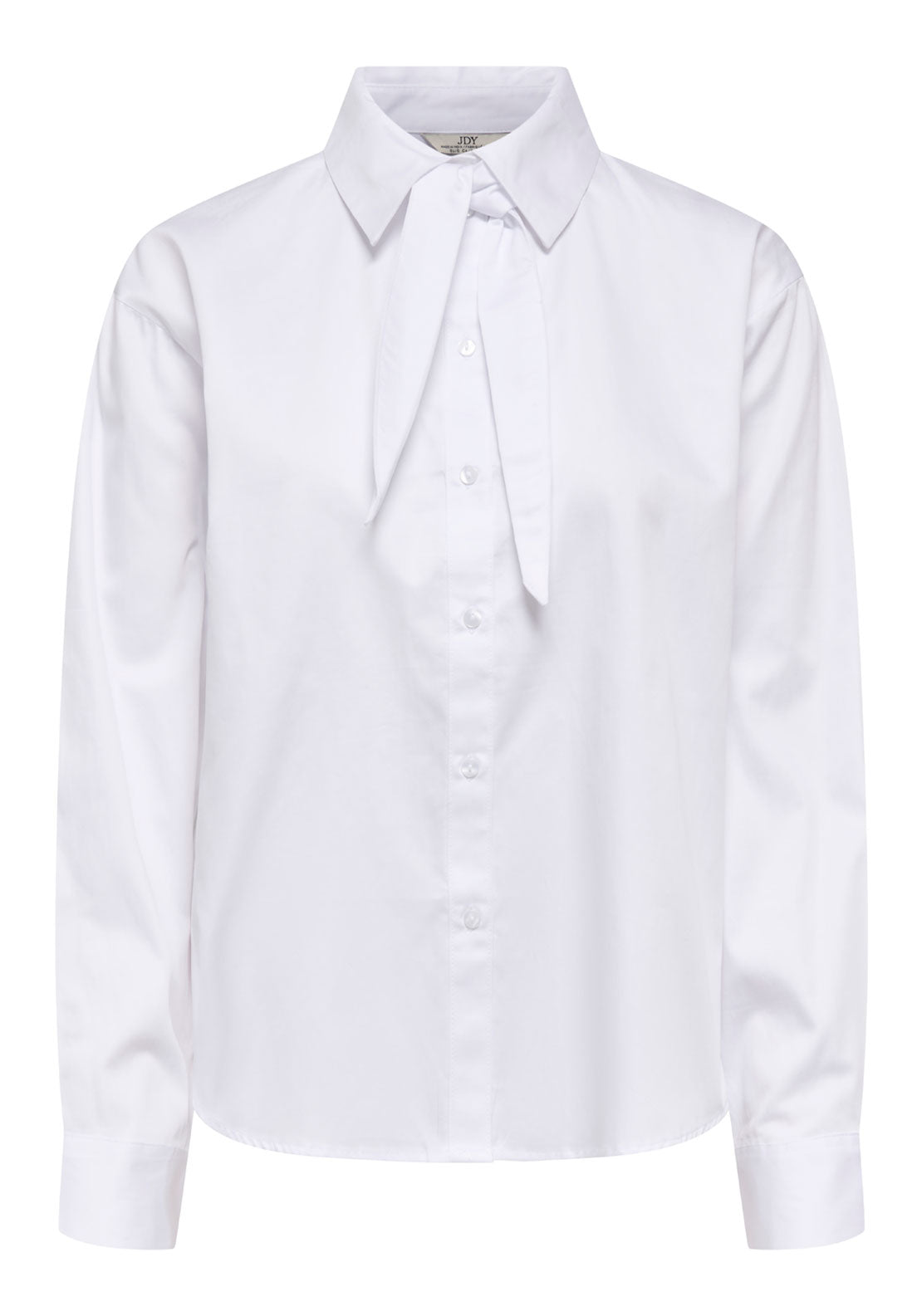 Jdy Willow Loose Long Sleeve Bow Shirt - Bright White 6 Shaws Department Stores