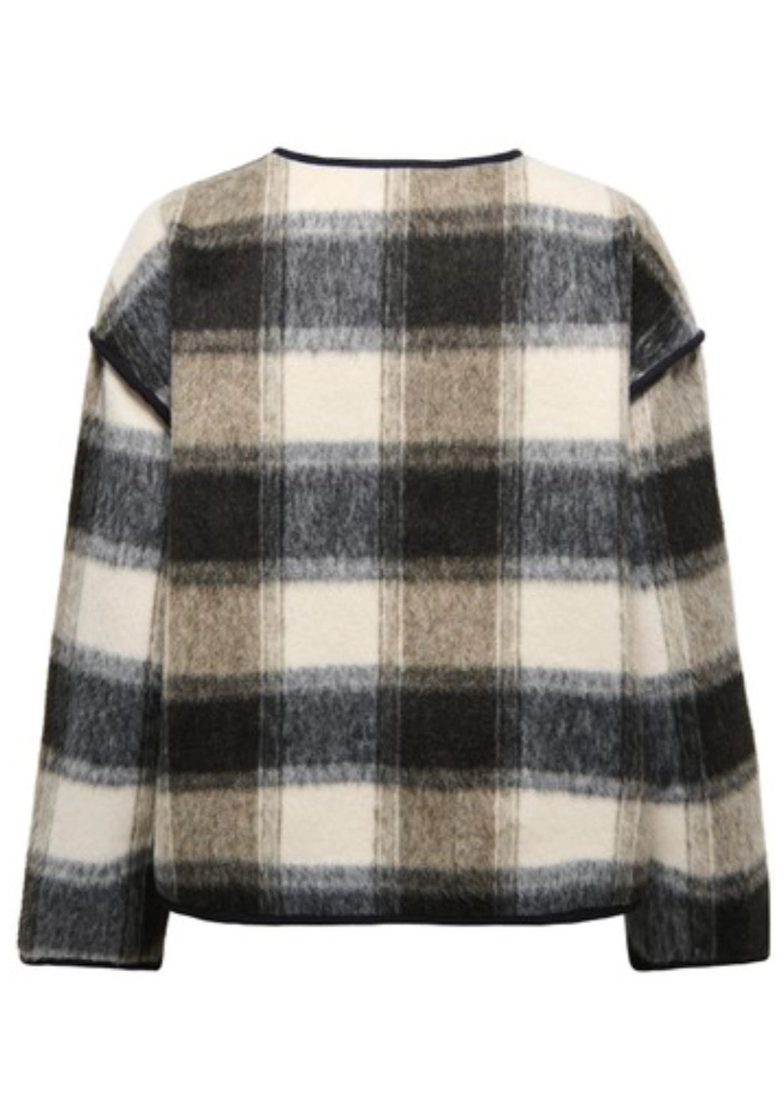 Salome Long Sleeve Brushed Jacket - White