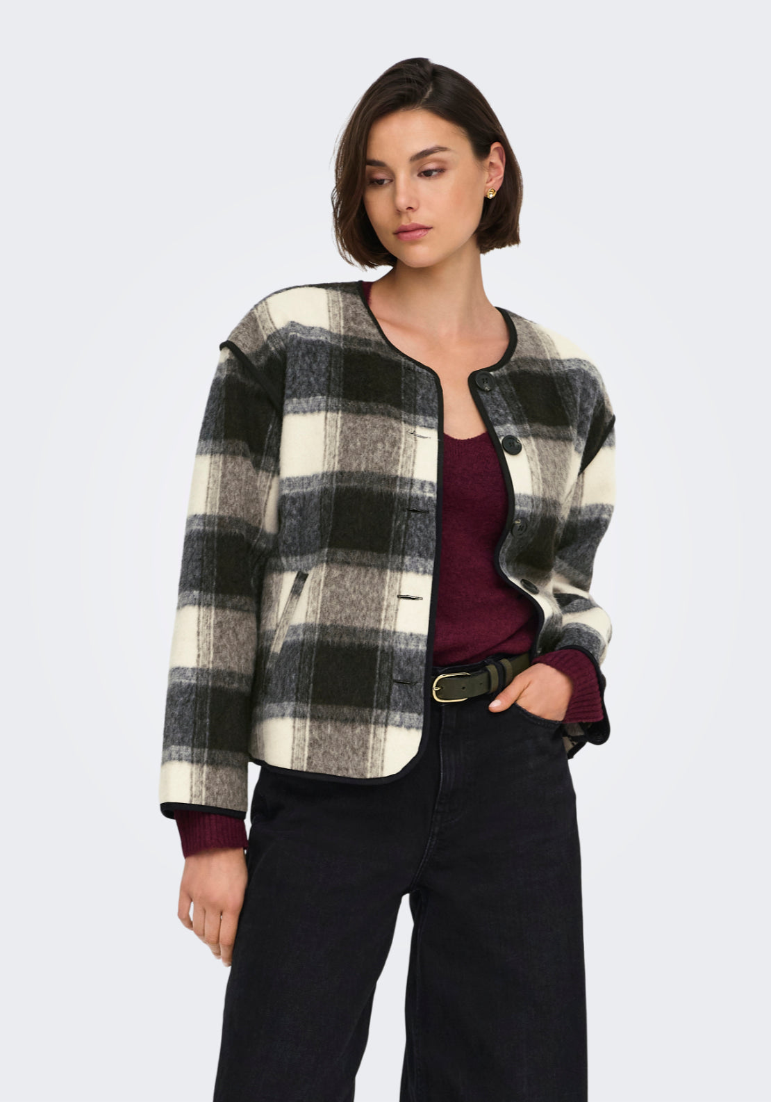 Jdy Salome Long Sleeve Brushed Jacket - White 1 Shaws Department Stores